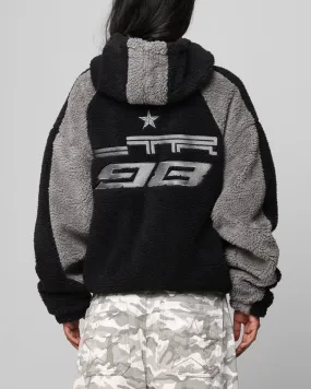 beach scene Trendy Protection Loiter Speedway Fleece Jacket Black/Grey