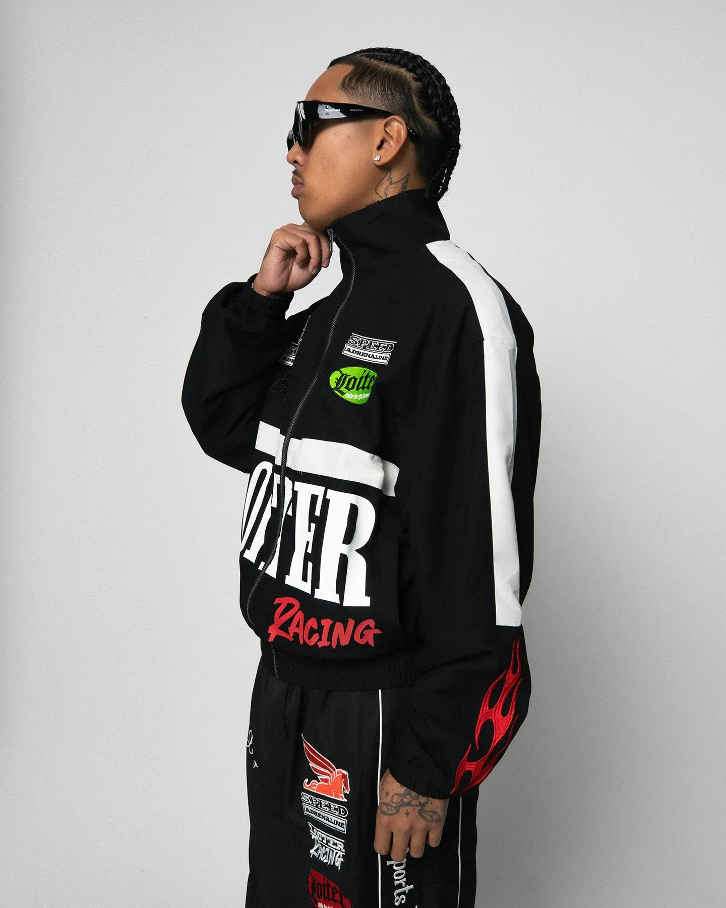 Loiter Speedway Windbreaker Jacket Black Denim