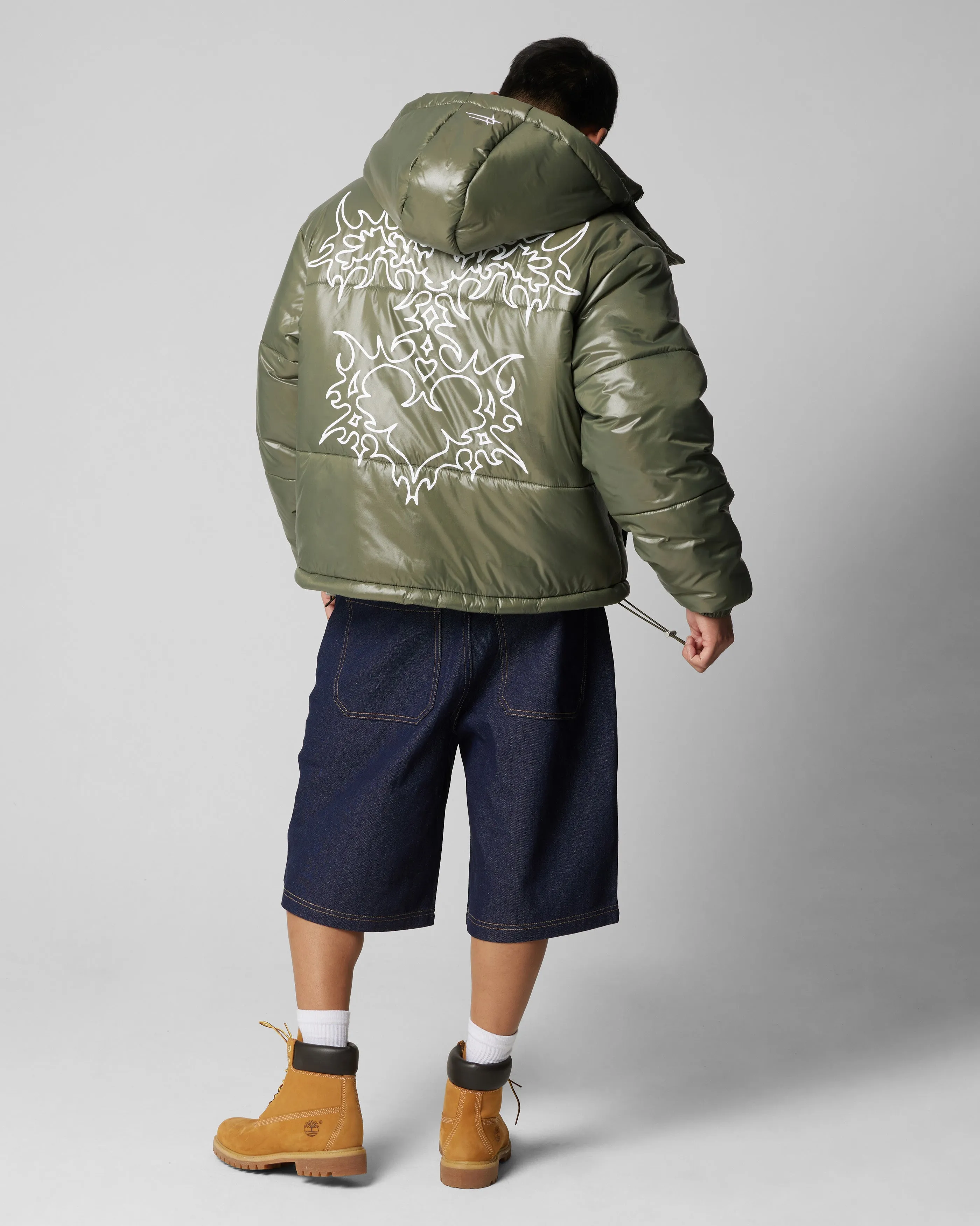 Sleek Jacket Loiter Star Born Puffer Jacket Green