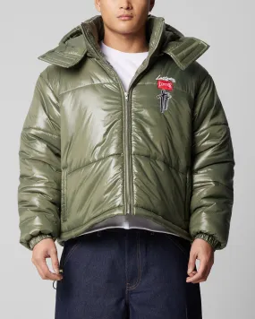 Core Look Silk Loiter Star Born Puffer Jacket Green