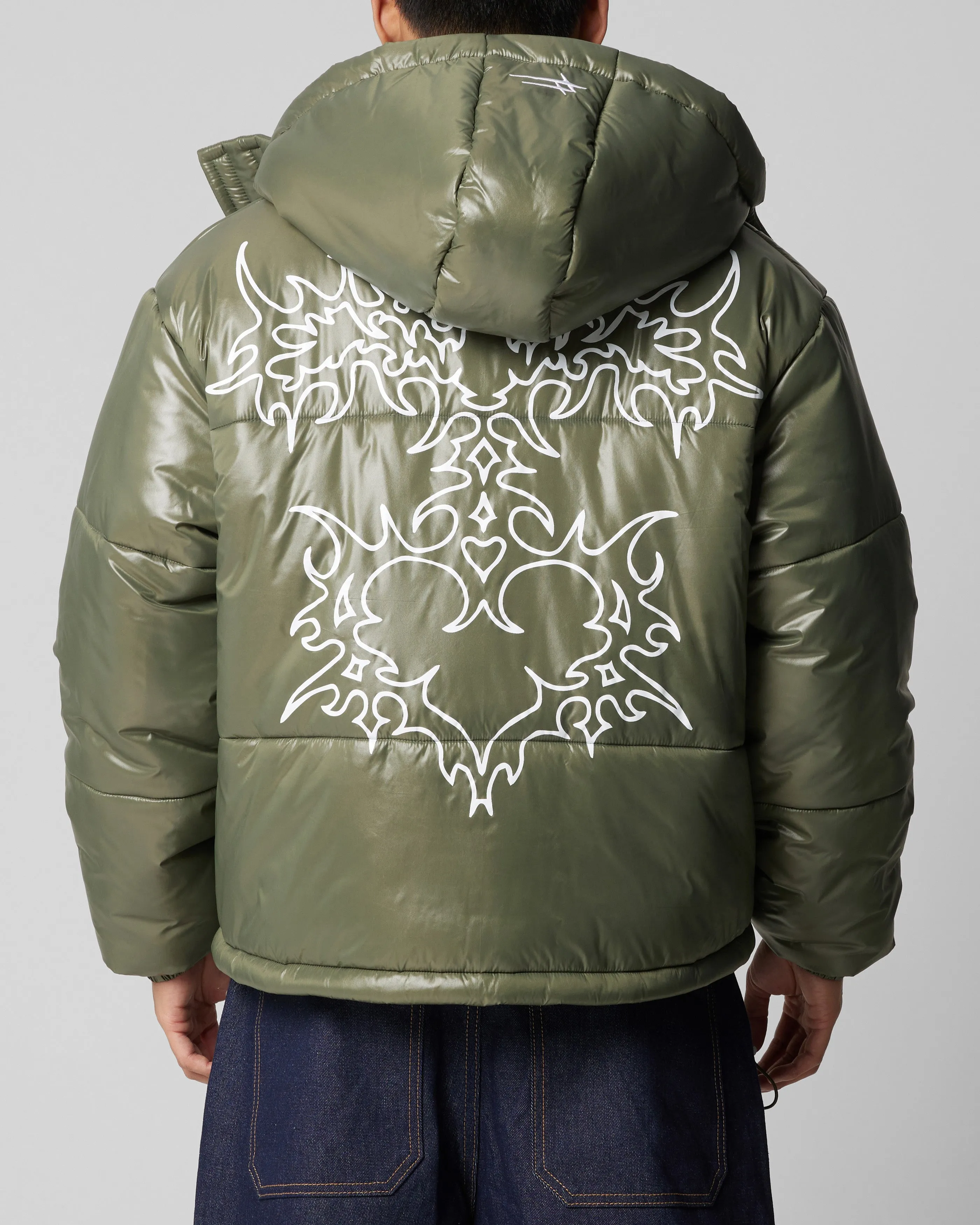 Loiter Star Born Puffer Jacket Green Athletic Wear Makeup