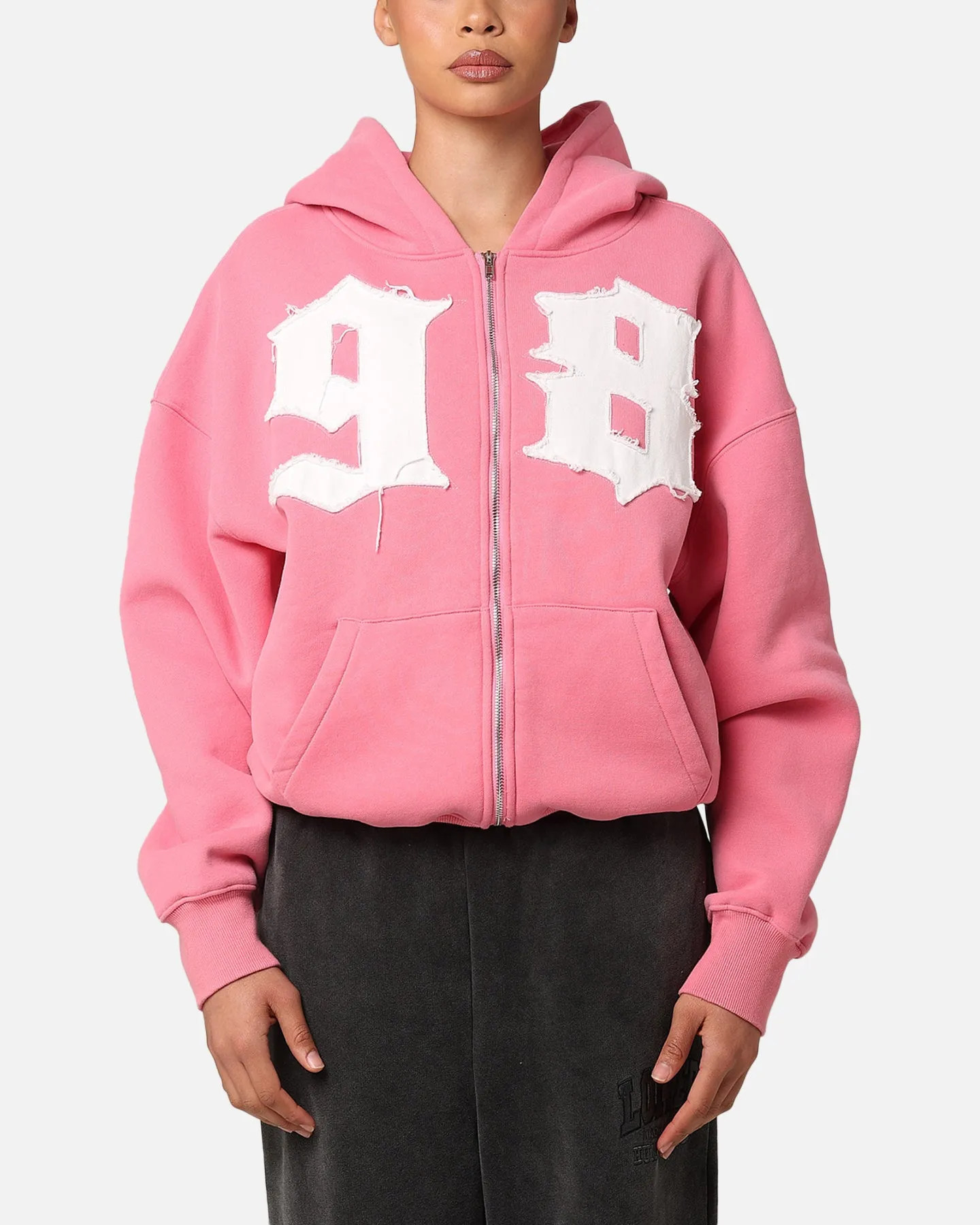 Waterproof Material rural people Loiter Star Child Zip Hoodie Pink