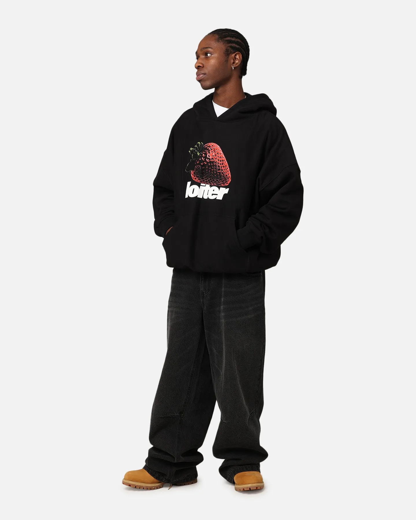 Loiter Strawberry Hoodie Black Promise Trend