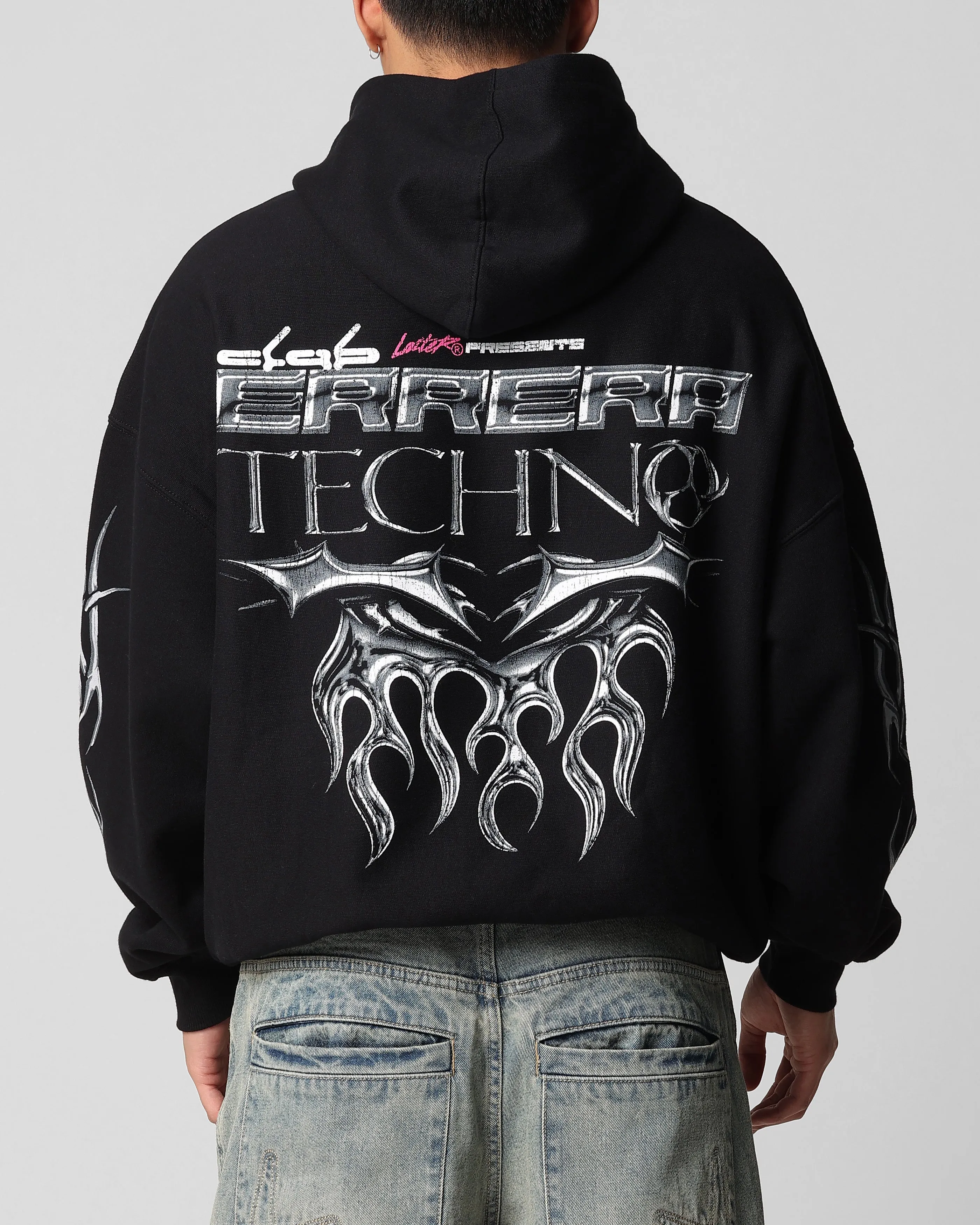 Loiter Techno Hoodie Black Abrasion Resistant Panels Lightweight Comfort