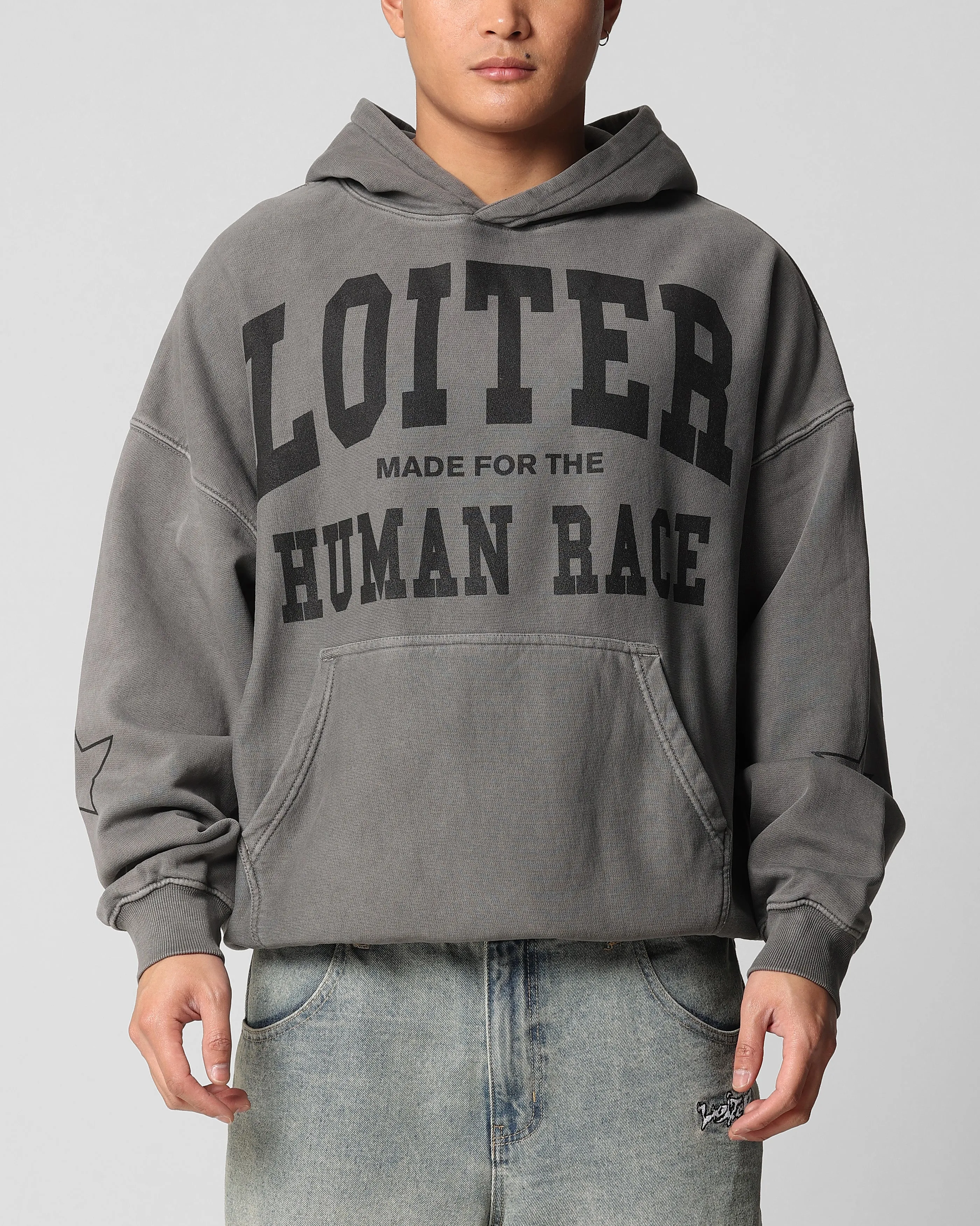Tear Resistant Limited Edition Loiter Training Day Hoodie Washed Charcoal