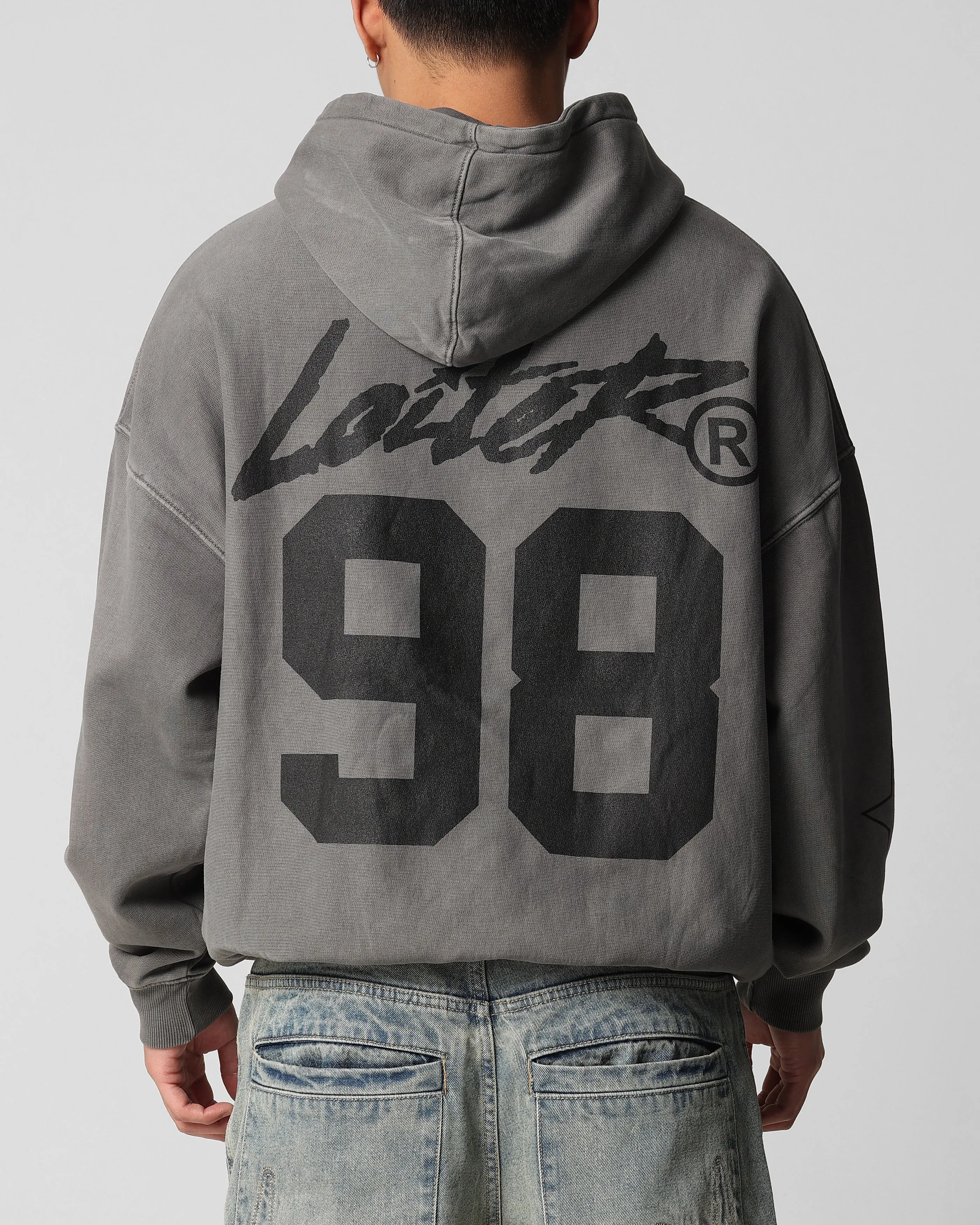 Loiter Training Day Hoodie Washed Charcoal Reunion