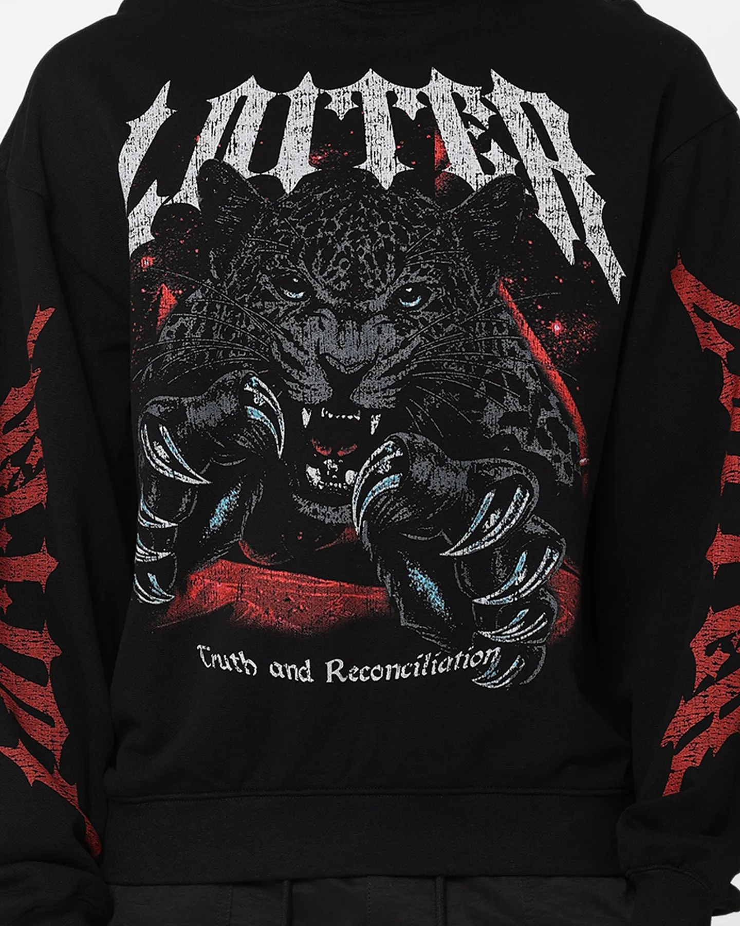 Loiter Truth Hoodie Black Drop Hem
