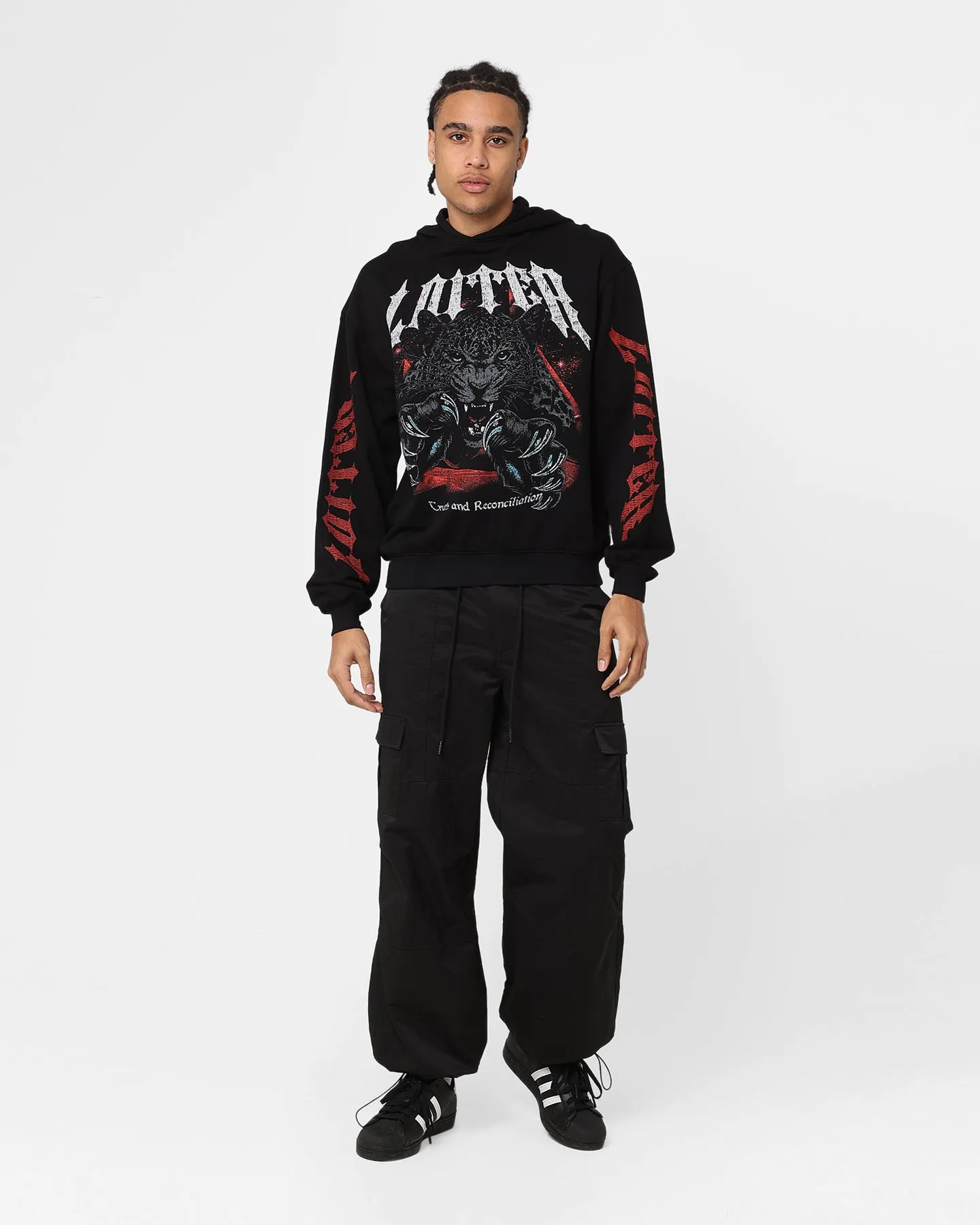 Loiter Truth Hoodie Black High Neck Easy Care