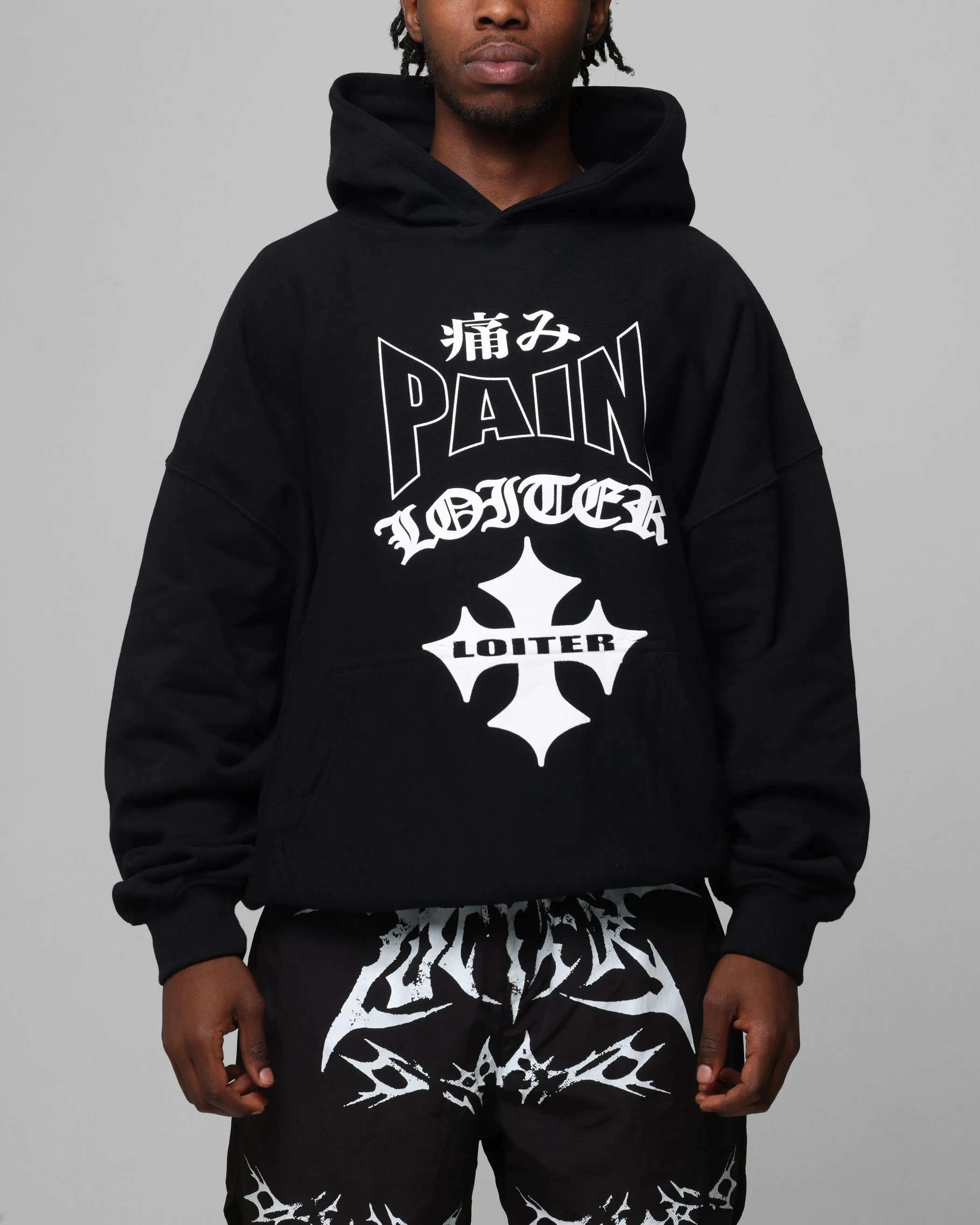 Loiter Ultimate Pain Hoodie Black rainy - day gear