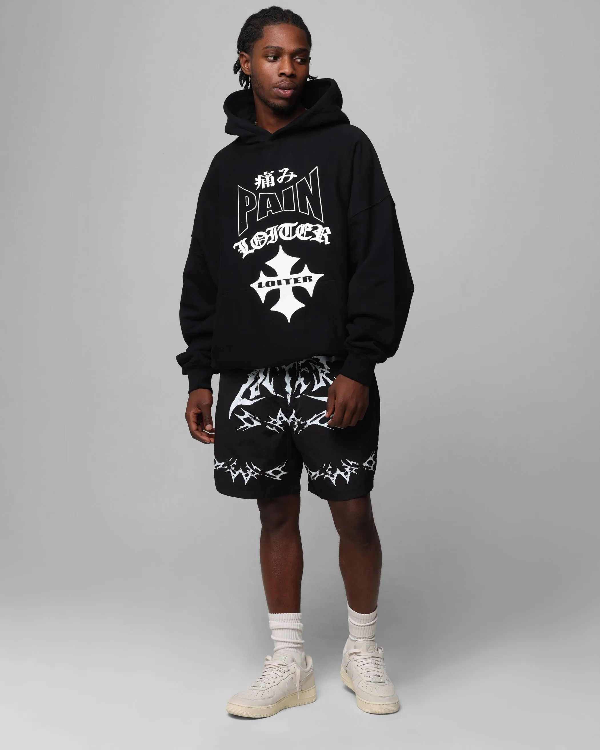 Loiter Ultimate Pain Hoodie Black Collared