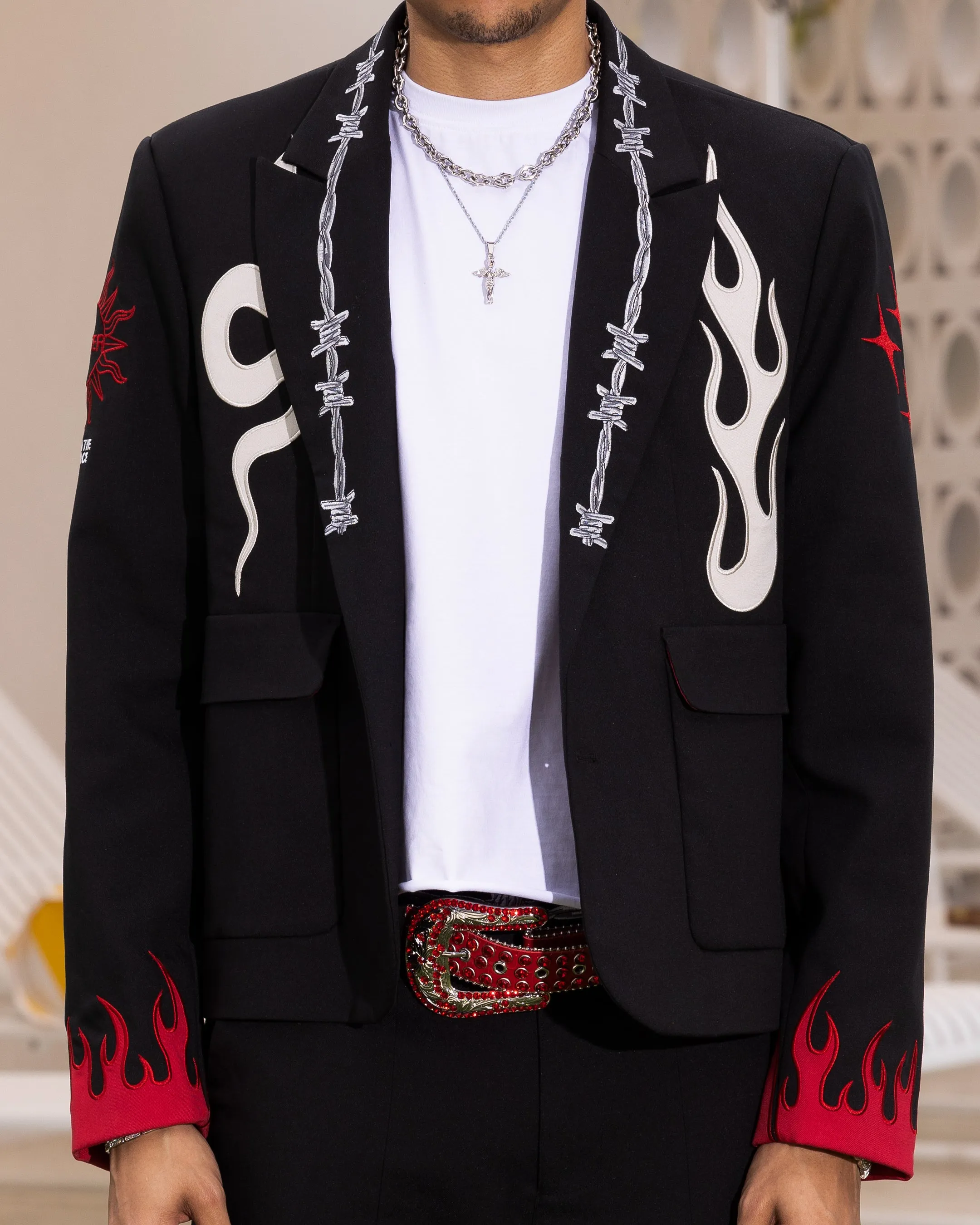 Efficient Protection Loiter Western Blazer Jacket Black