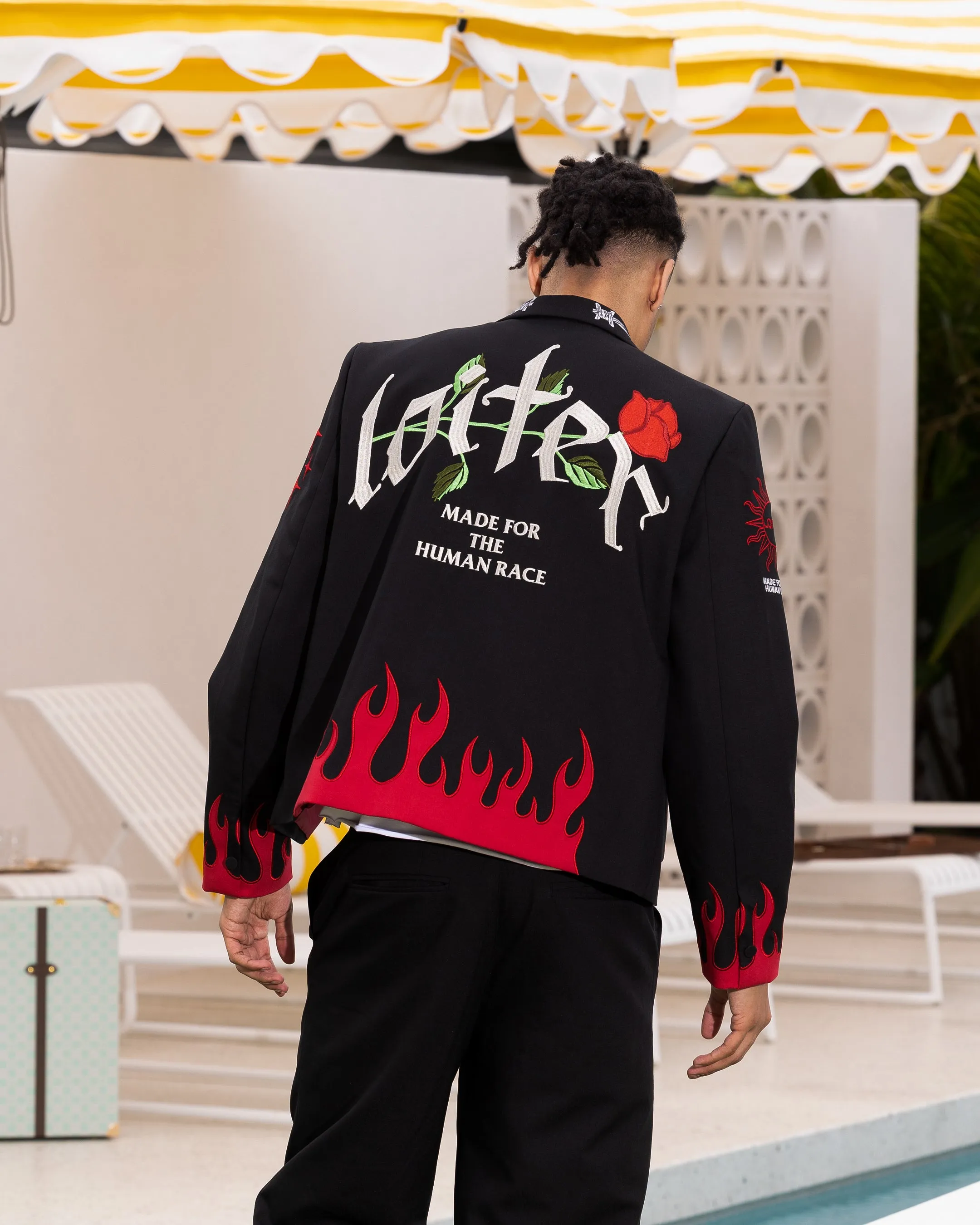 Declare Thrive Loiter Western Blazer Jacket Black