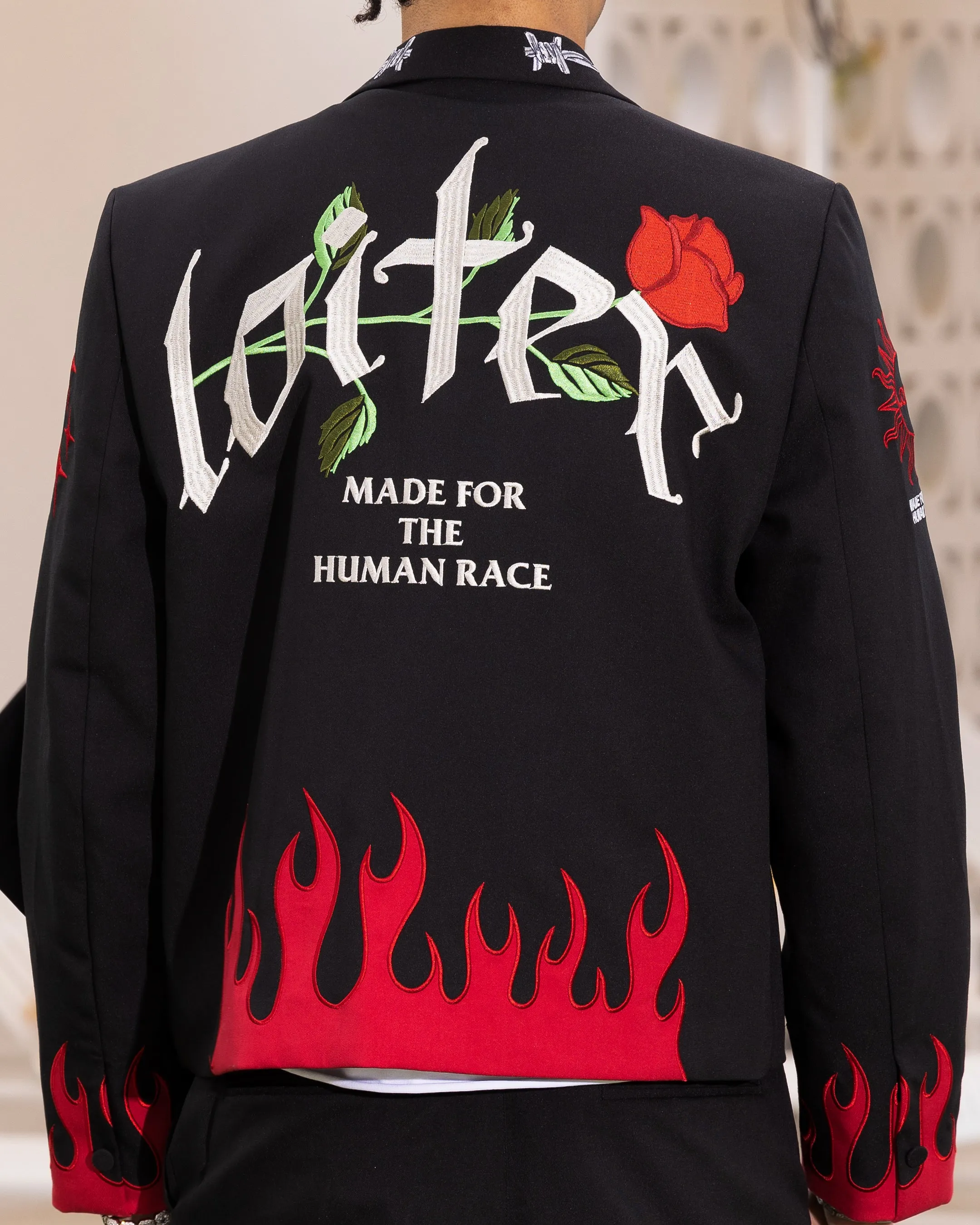 Loiter Western Blazer Jacket Black Layer Base Urban Ease