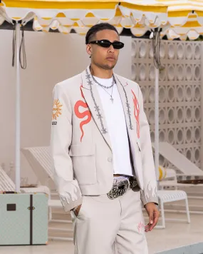 Compressed Packaging Loiter Western Blazer Jacket Off White