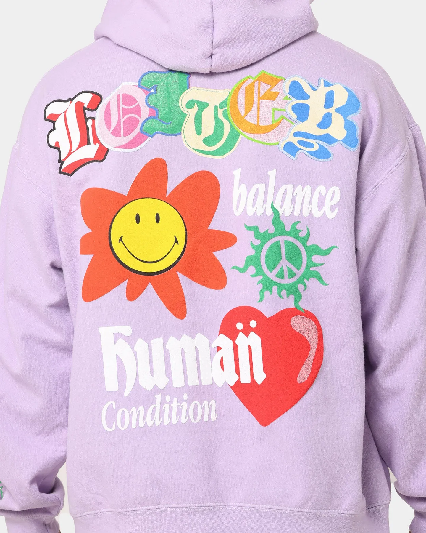 Loiter X Smiley Logo Puff Print Hoodie Lilac Approach Functional Wear