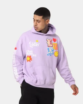 Loiter X Smiley Logo Puff Print Hoodie Lilac moonlight