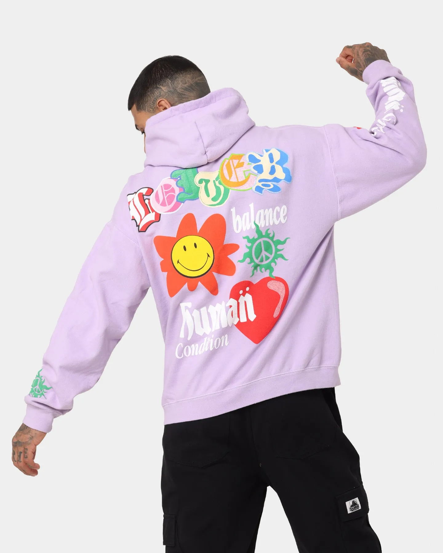 Loiter X Smiley Logo Puff Print Hoodie Lilac Protective Layer