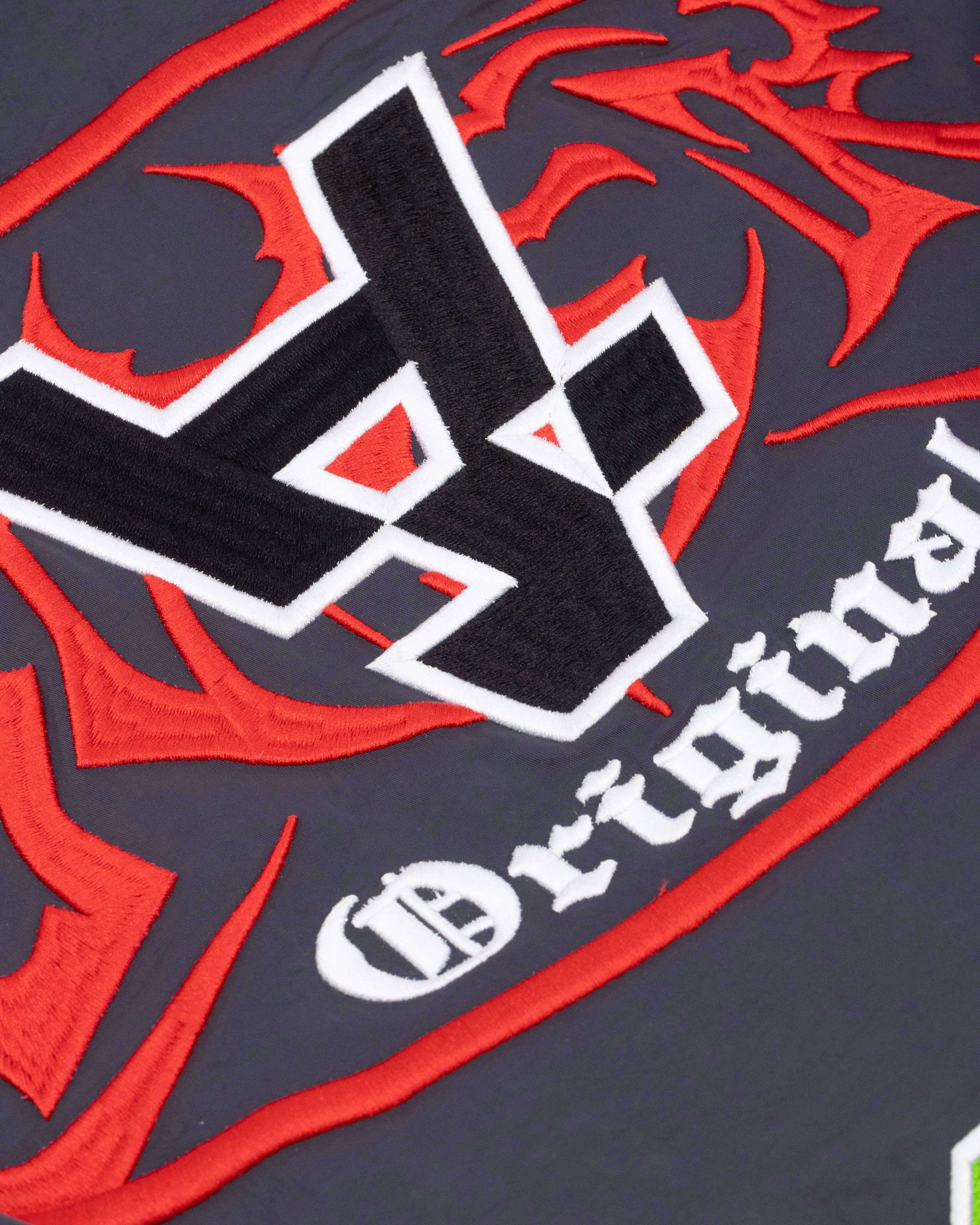 Loiter X The Anti Order Racer Bomber Jacket Charcoal Nightwear