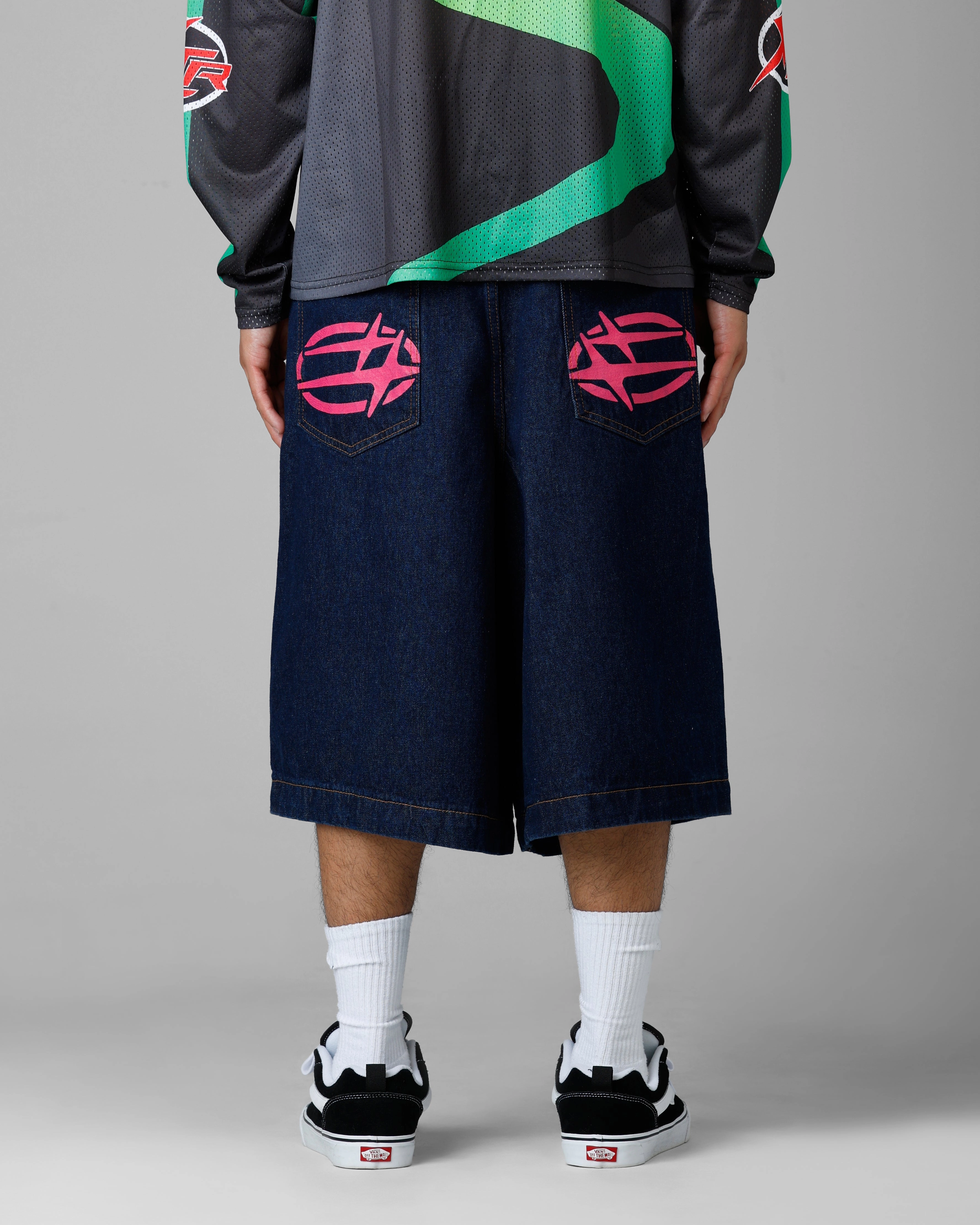 Loiter 3 Quarter Shorts Dark Indigo Ripstop Reinforcement Sweat Wicking Lining