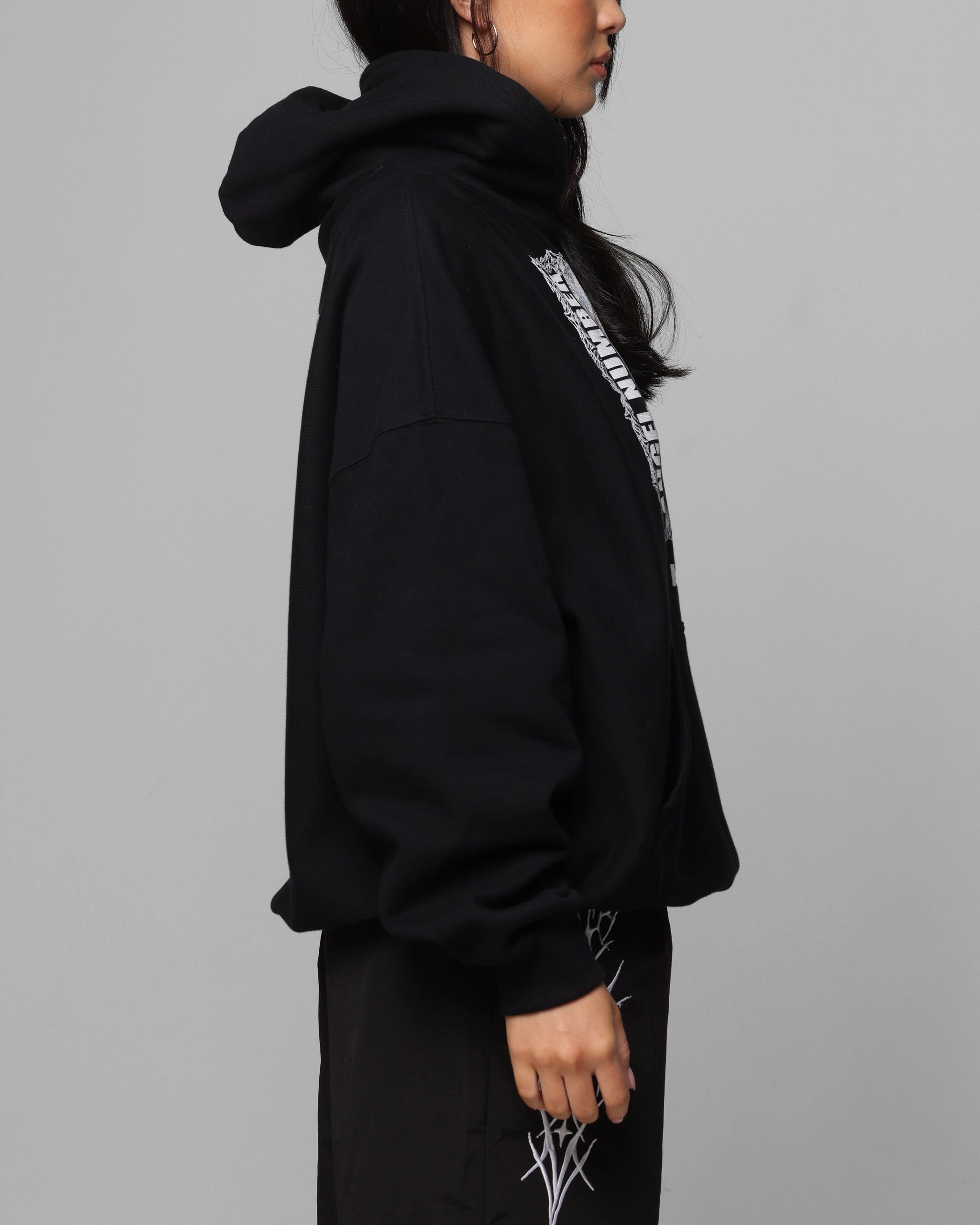 Wrinkle Free Fabric Cinco de Mayo wear Loiter Angel Number Hoodie Black