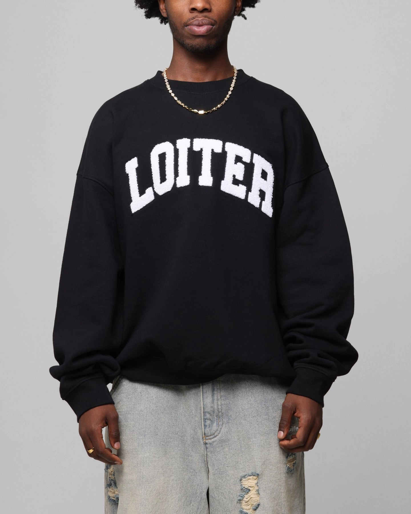 Loiter Arch Premium Crewneck Black Soft Knit Layer