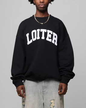 Loiter Arch Premium Crewneck Black Soft Knit Layer