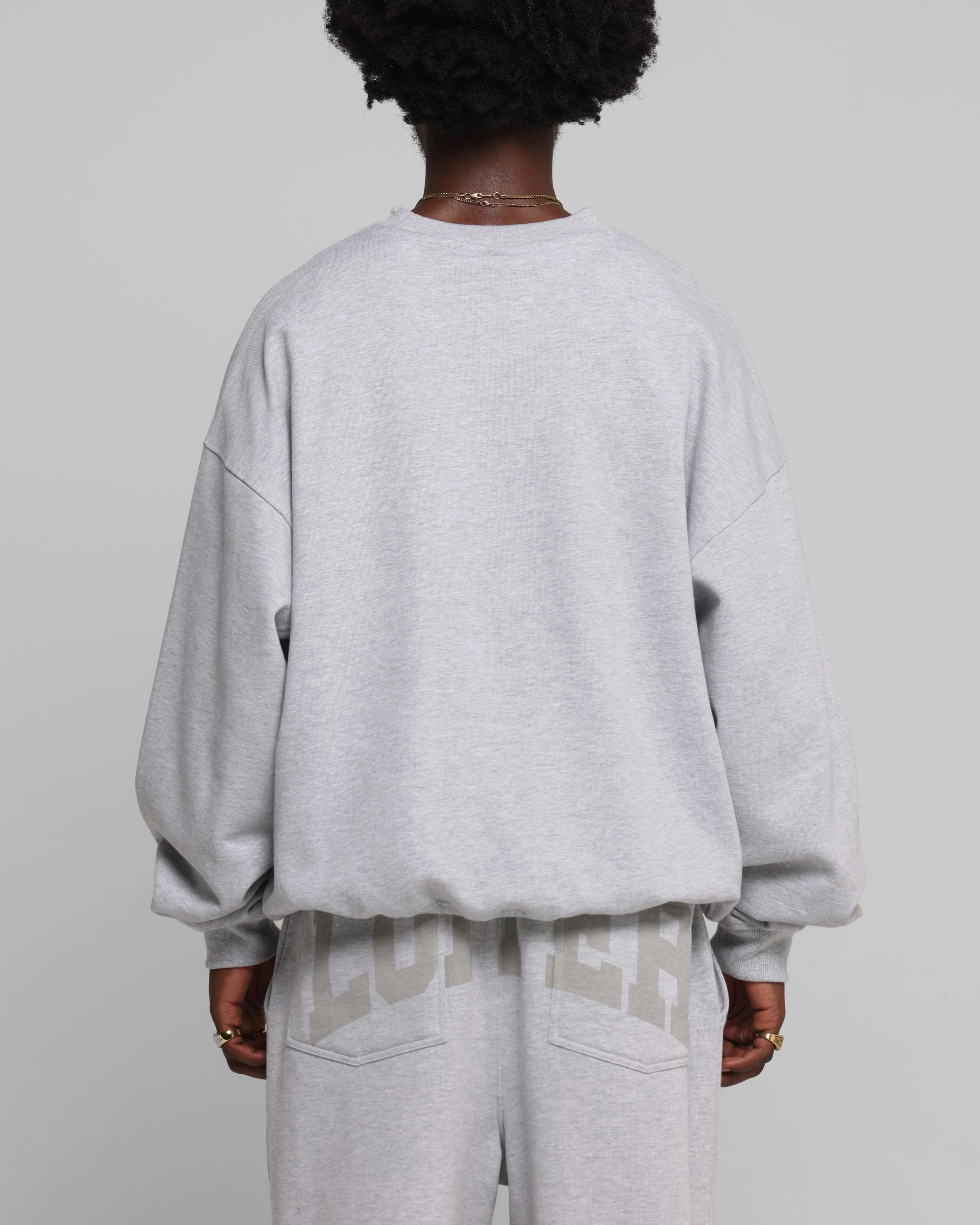 Loiter Arch Premium Crewneck Grey Classic Fit Seamless construction