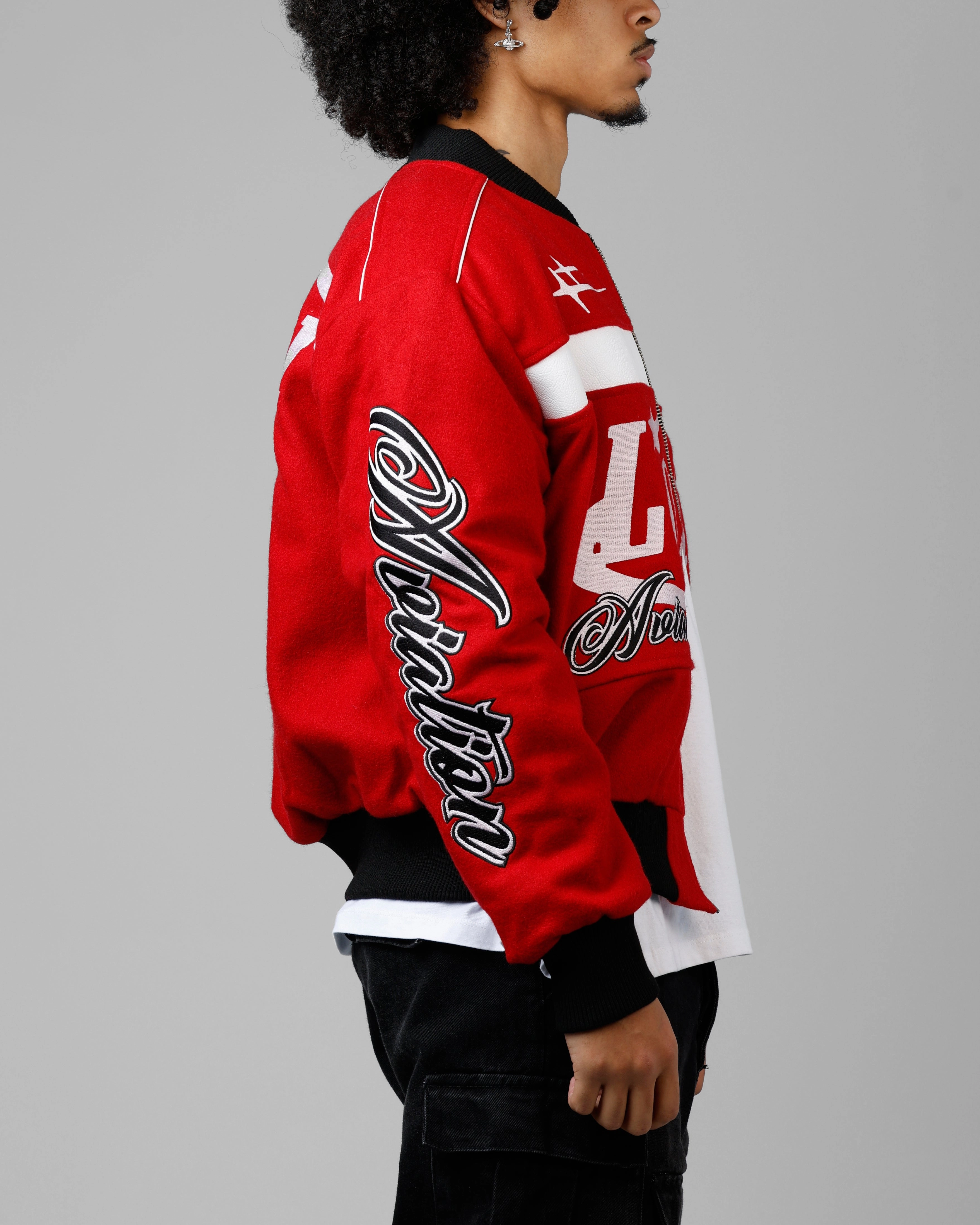 Loiter Aviation Bomber Jacket Red/Black Class