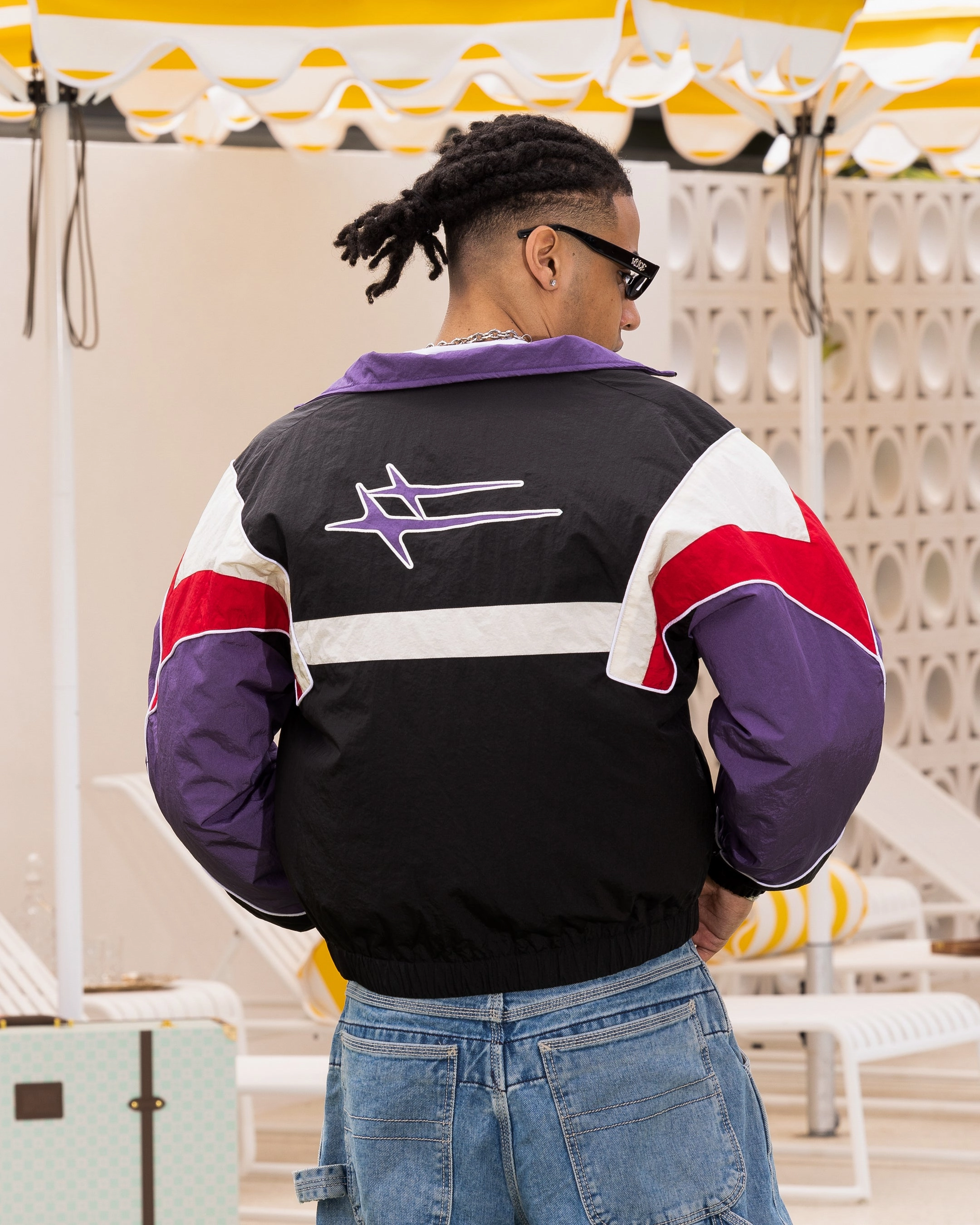 Loiter Axel Track Jacket Black/Purple Announce
