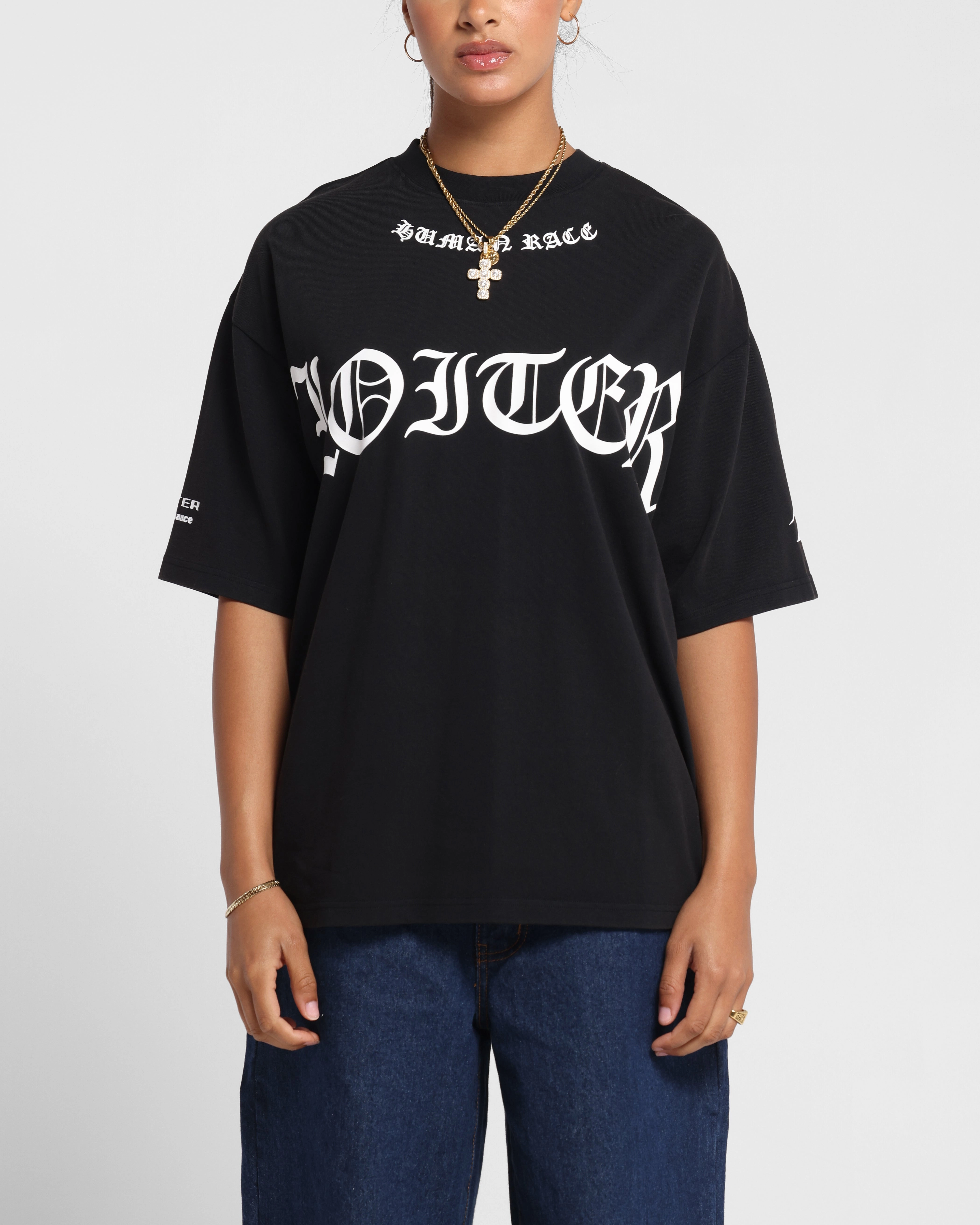 Loiter Biker Vintage T-Shirt Vintage Black Fade Resistant Coating