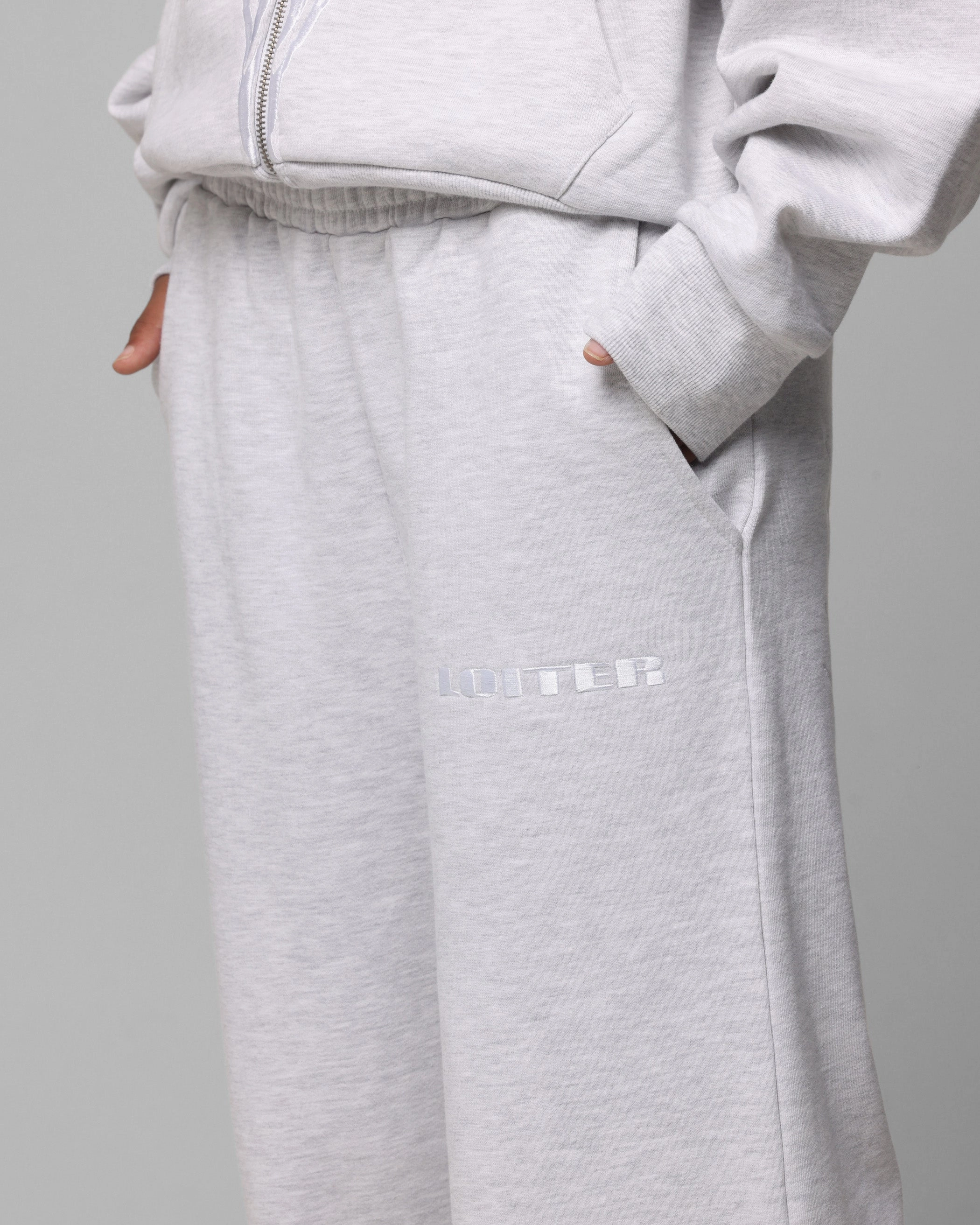 StaticResistantMaterial Loiter Blood Born Track Pants Grey Marle