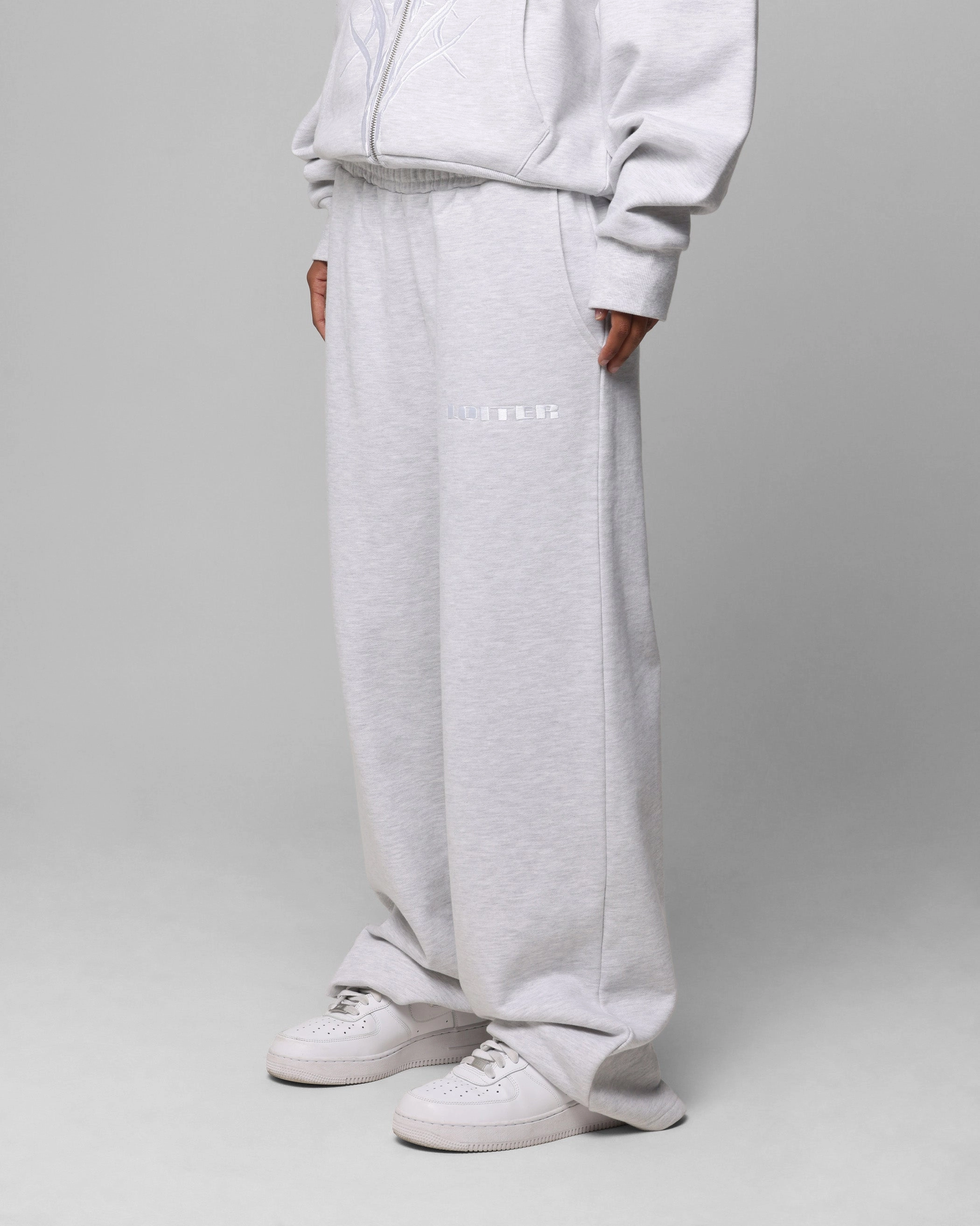 Loiter Blood Born Track Pants Grey Marle Comfortable Look Wear All-Purpose Comfort