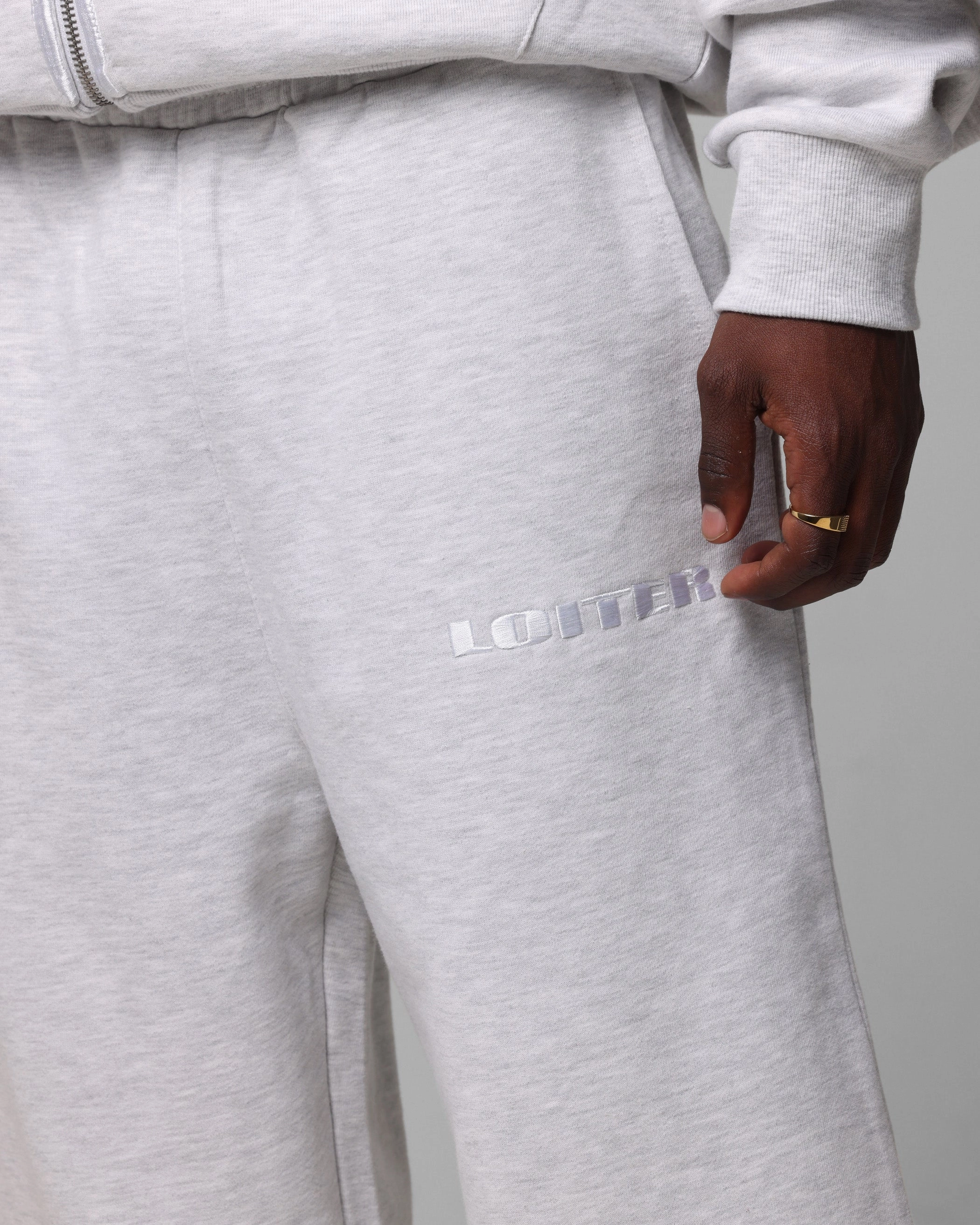 Loiter Blood Born Track Pants Grey Marle Fashion Comfort Wear City Ready