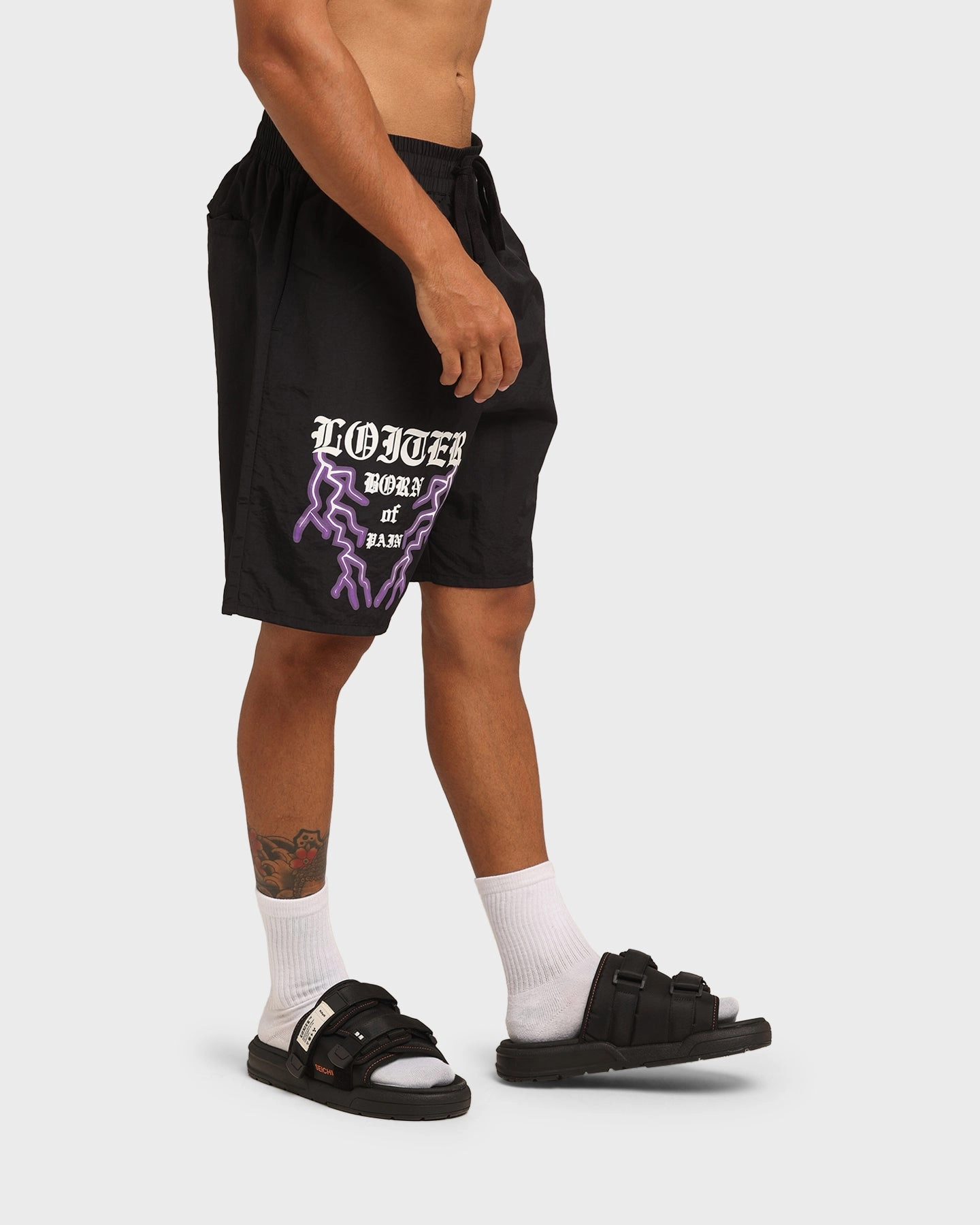 Loiter Born Of Pain Shorts Black skateboarding outfit Antibacterial