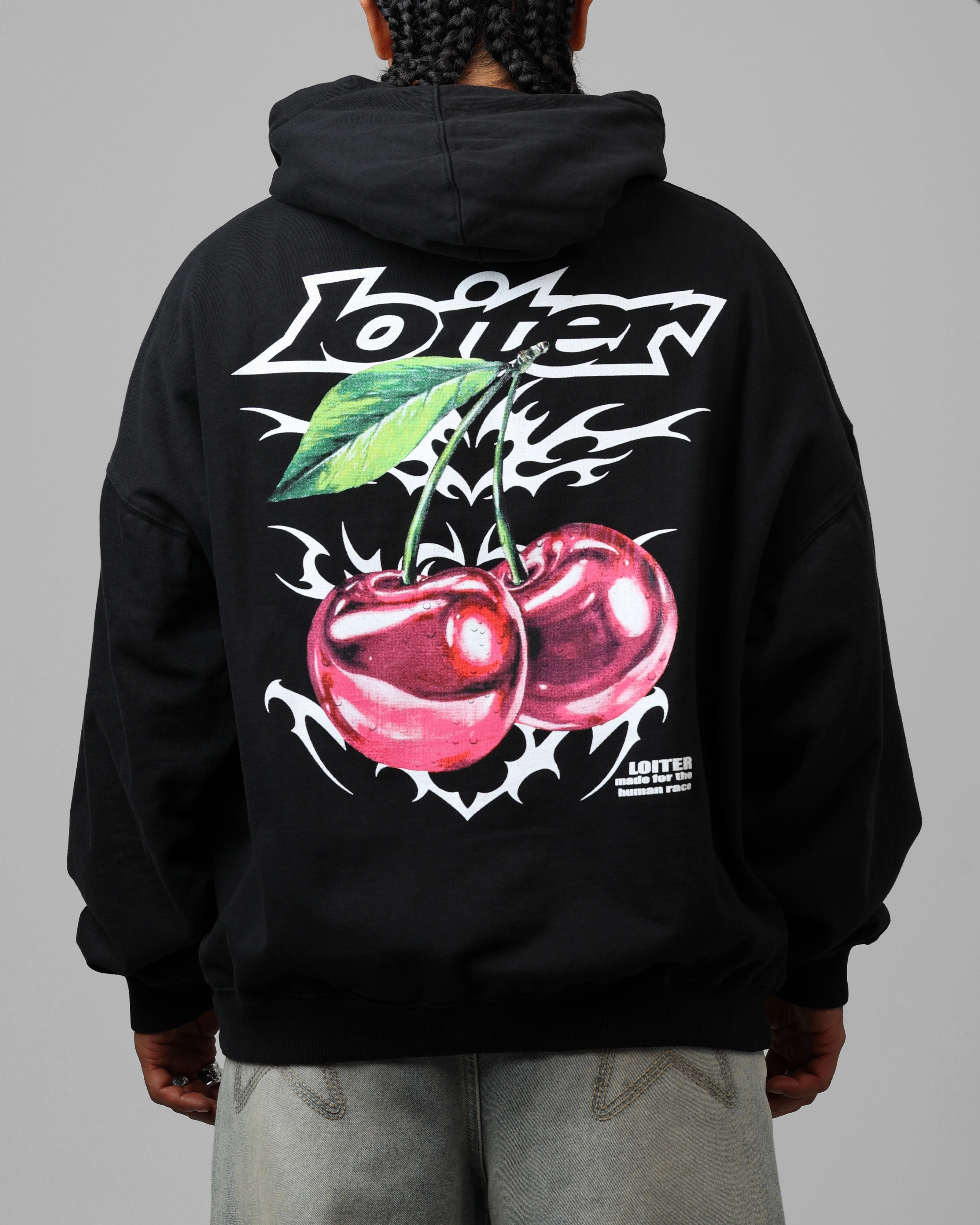 Loiter Cherry Pick Hoodie Black Stand Up Collar Innovate