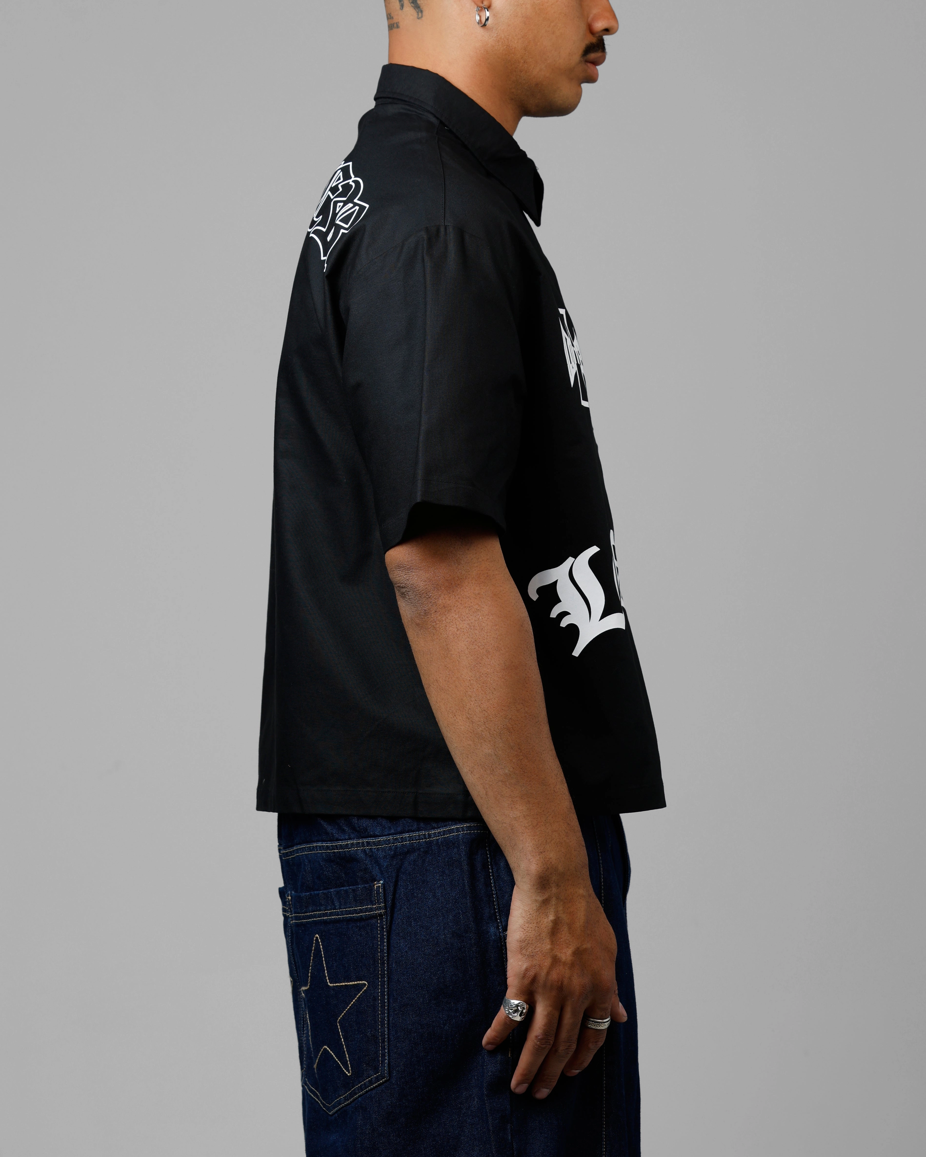 Loiter Chopper Work Shirt Black Designer Touch