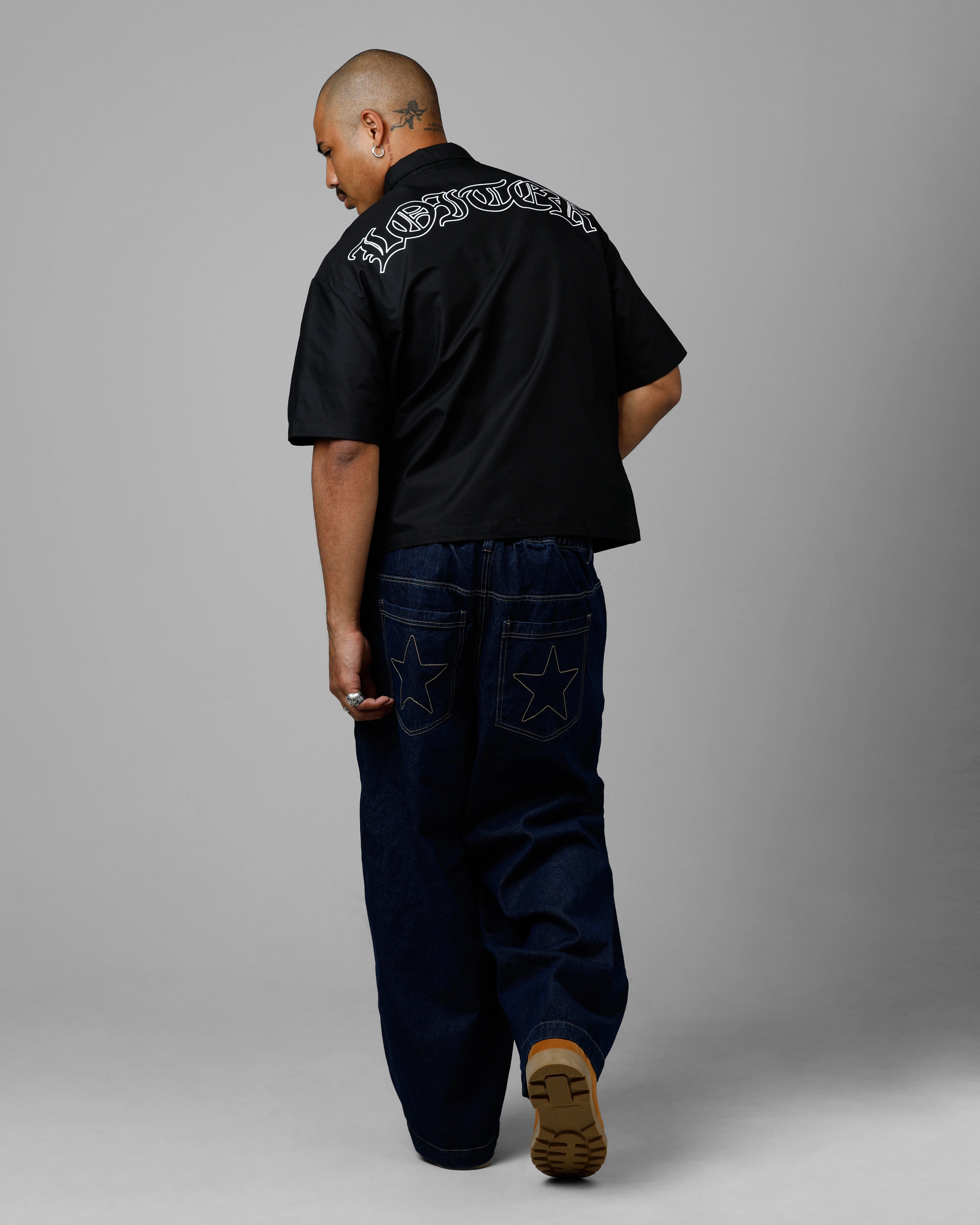 Compact Fold Design Affordable Fashion Loiter Chopper Work Shirt Black