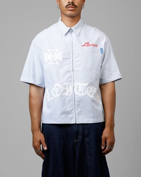 Anti Static Lining Anniversary Special Loiter Chopper Work Shirt Blue/White