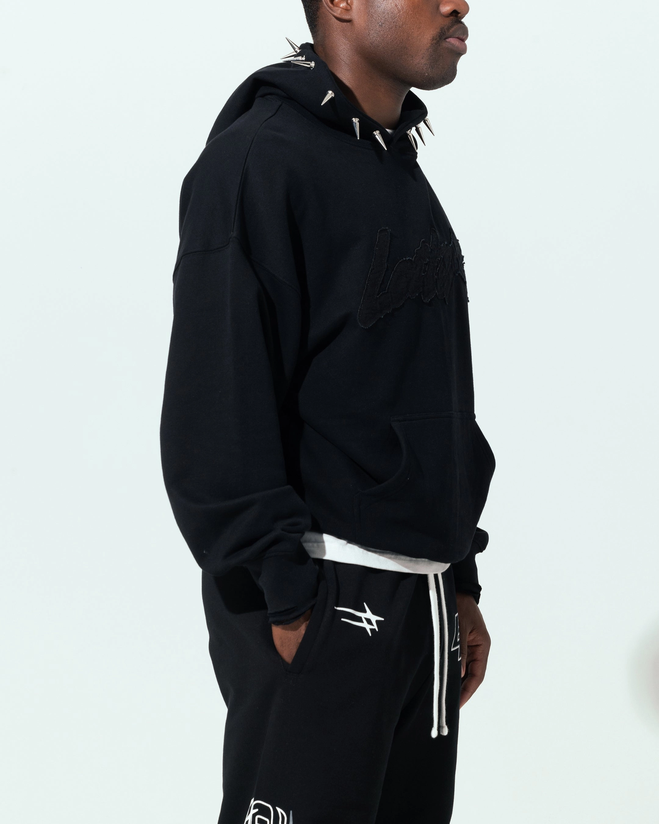 slim fit Lightweight insulation Loiter Chrome Faith Hoodie Black