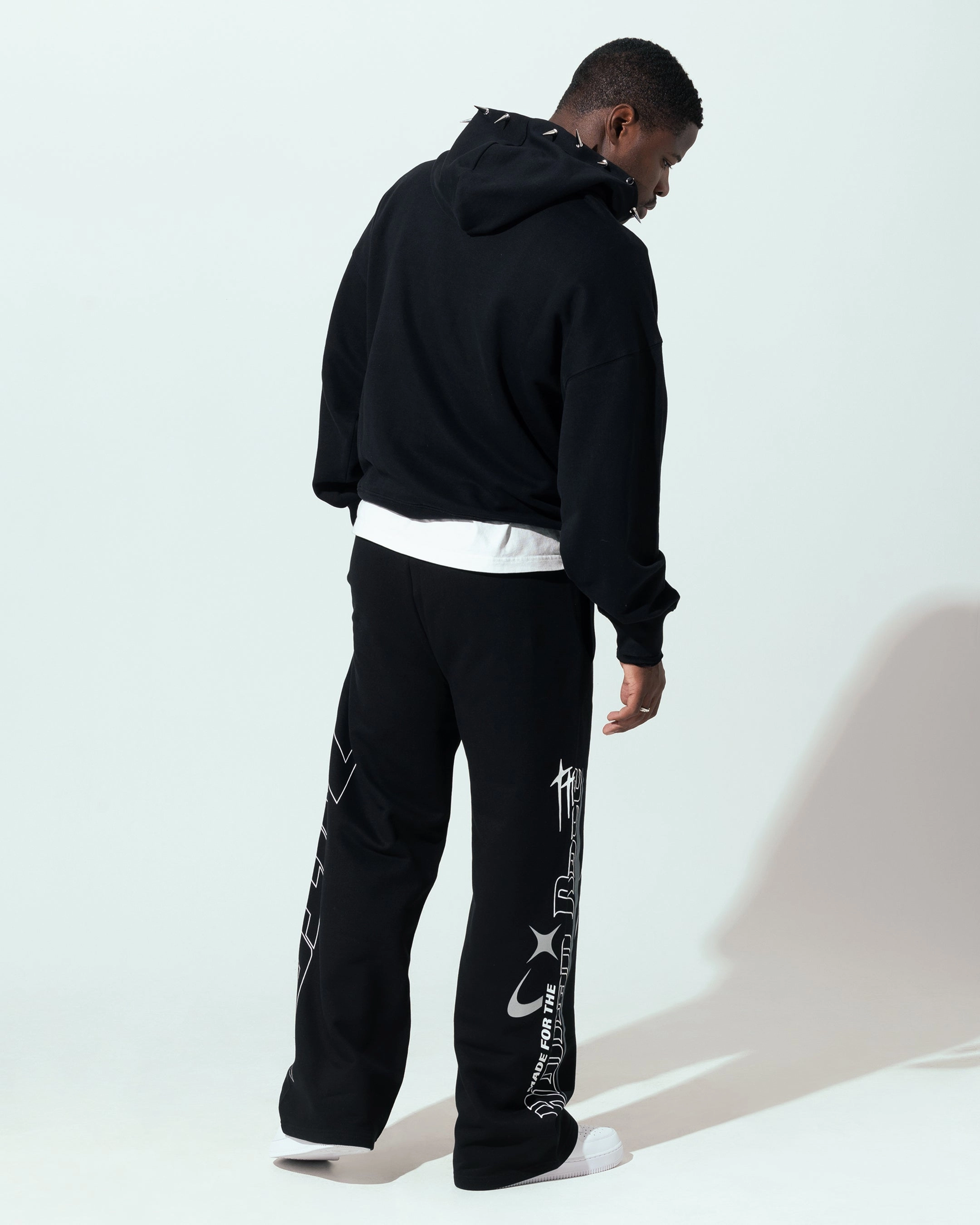 Interchangeable Collar System Save Loiter Chrome Faith Hoodie Black