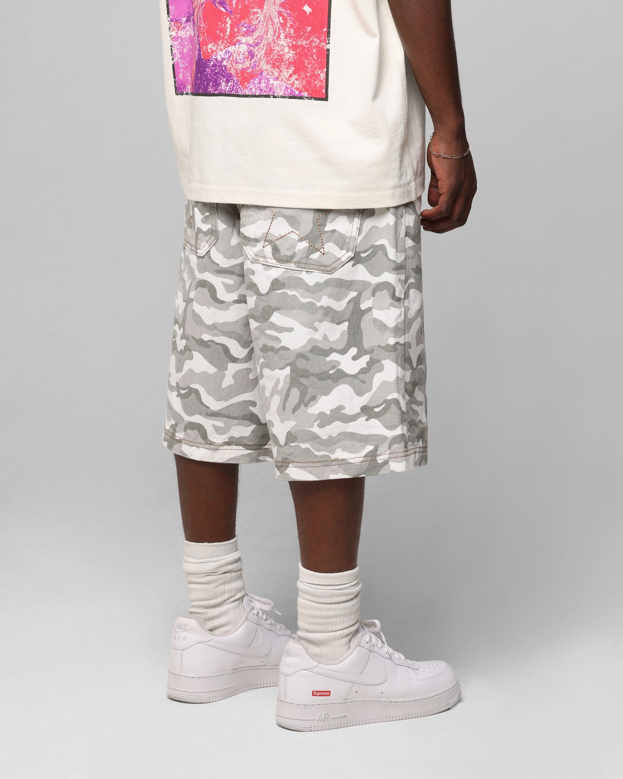 Loiter Collateral Panel Jorts Snow Camo Impact Absorbing Padding