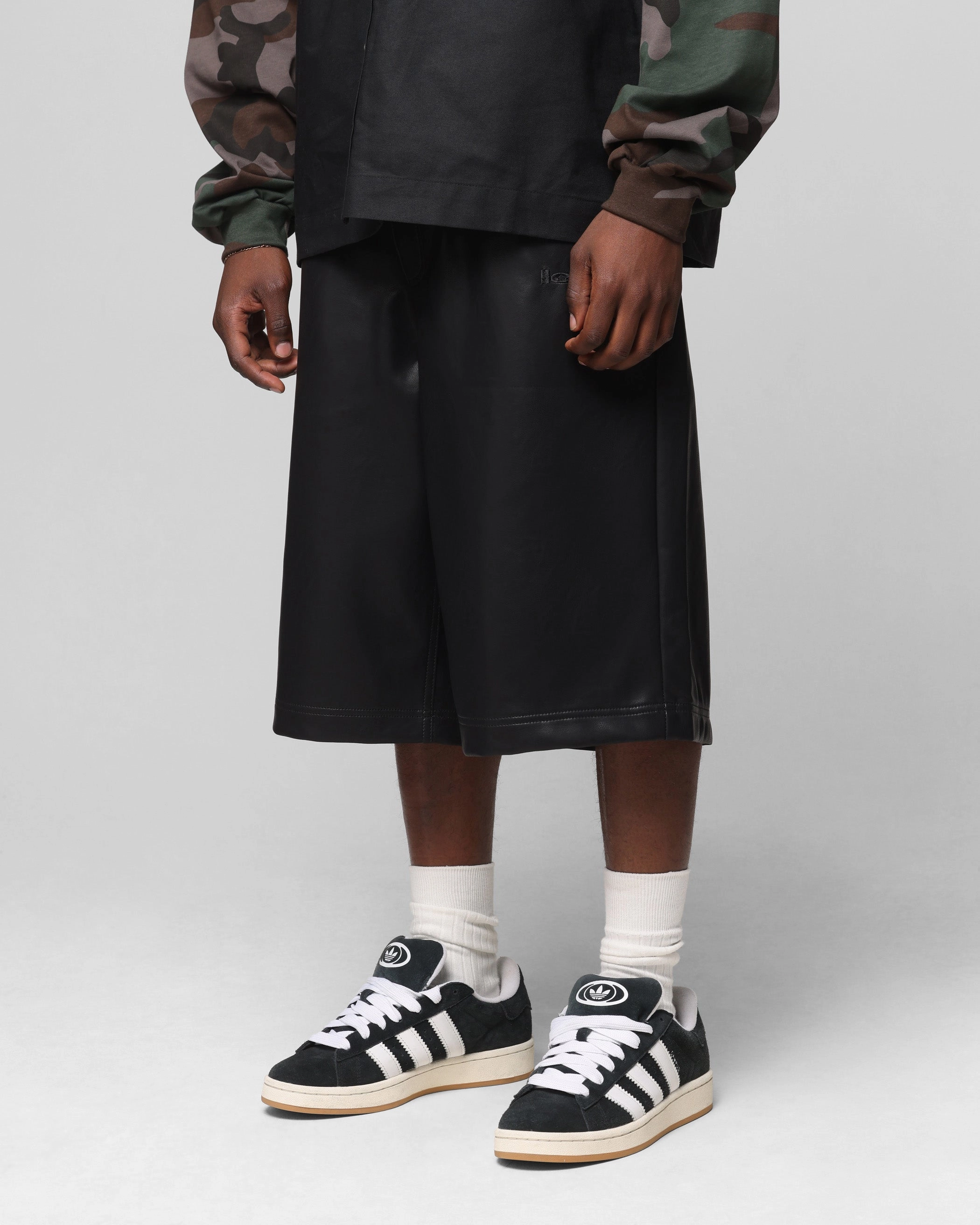 Loiter Collateral PU Leather Jorts Black FlexibleMobility Bootcut shape