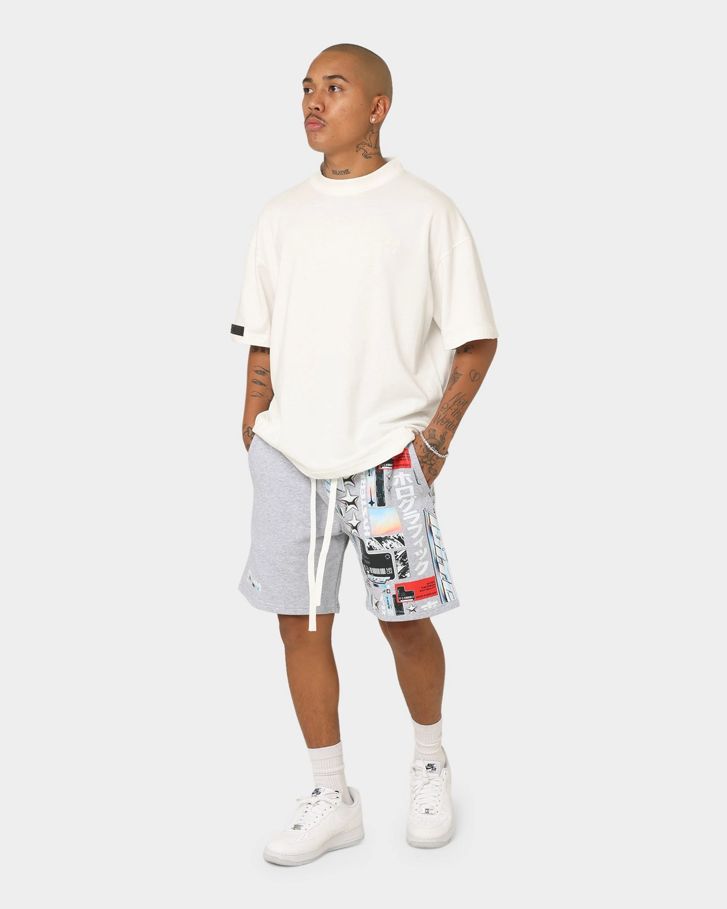 Sporty Edge Beach Vacation Loiter Constellation Shorts Grey