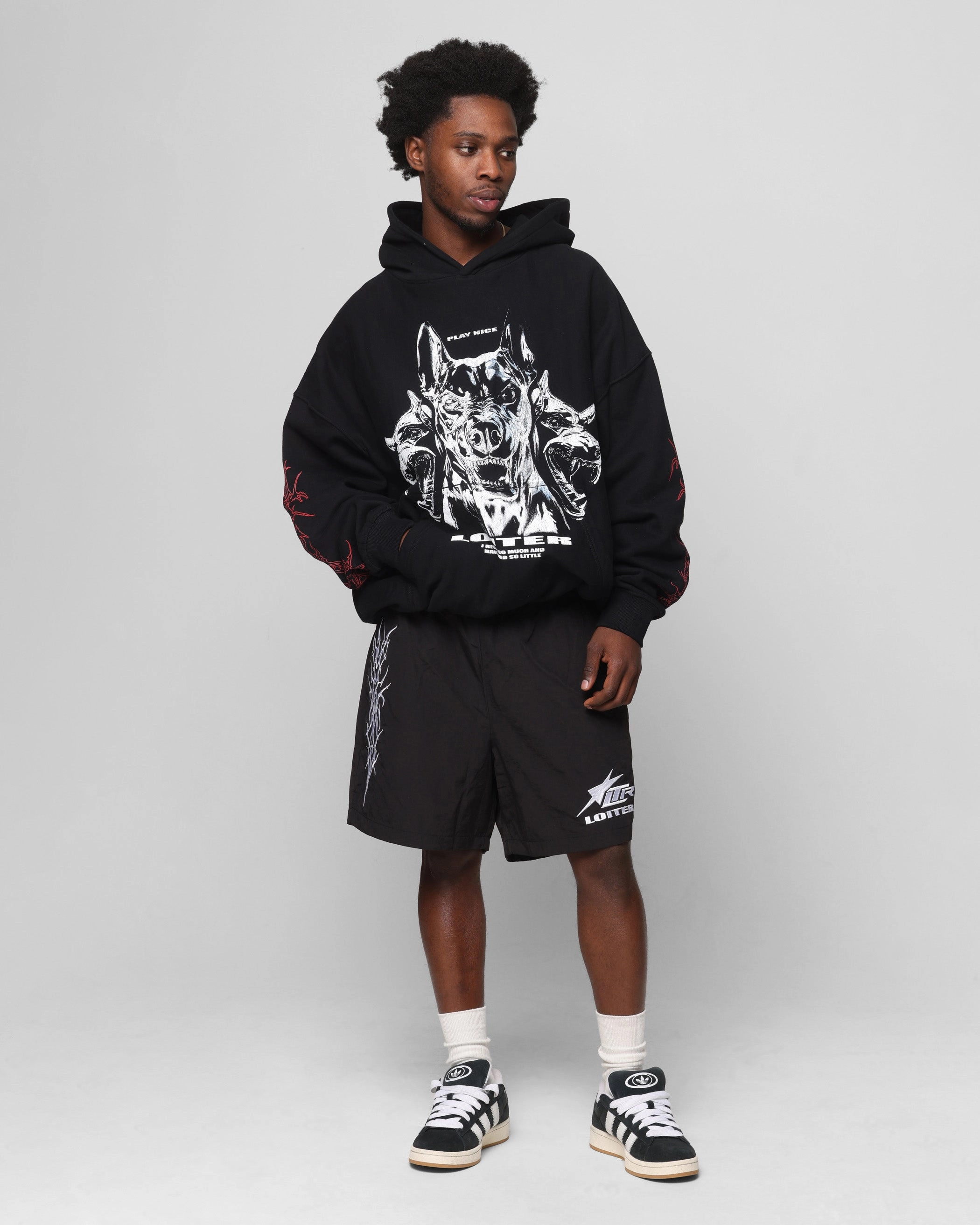 Loiter Cyber Beach Shorts Black Moisture wicking swimming accessory