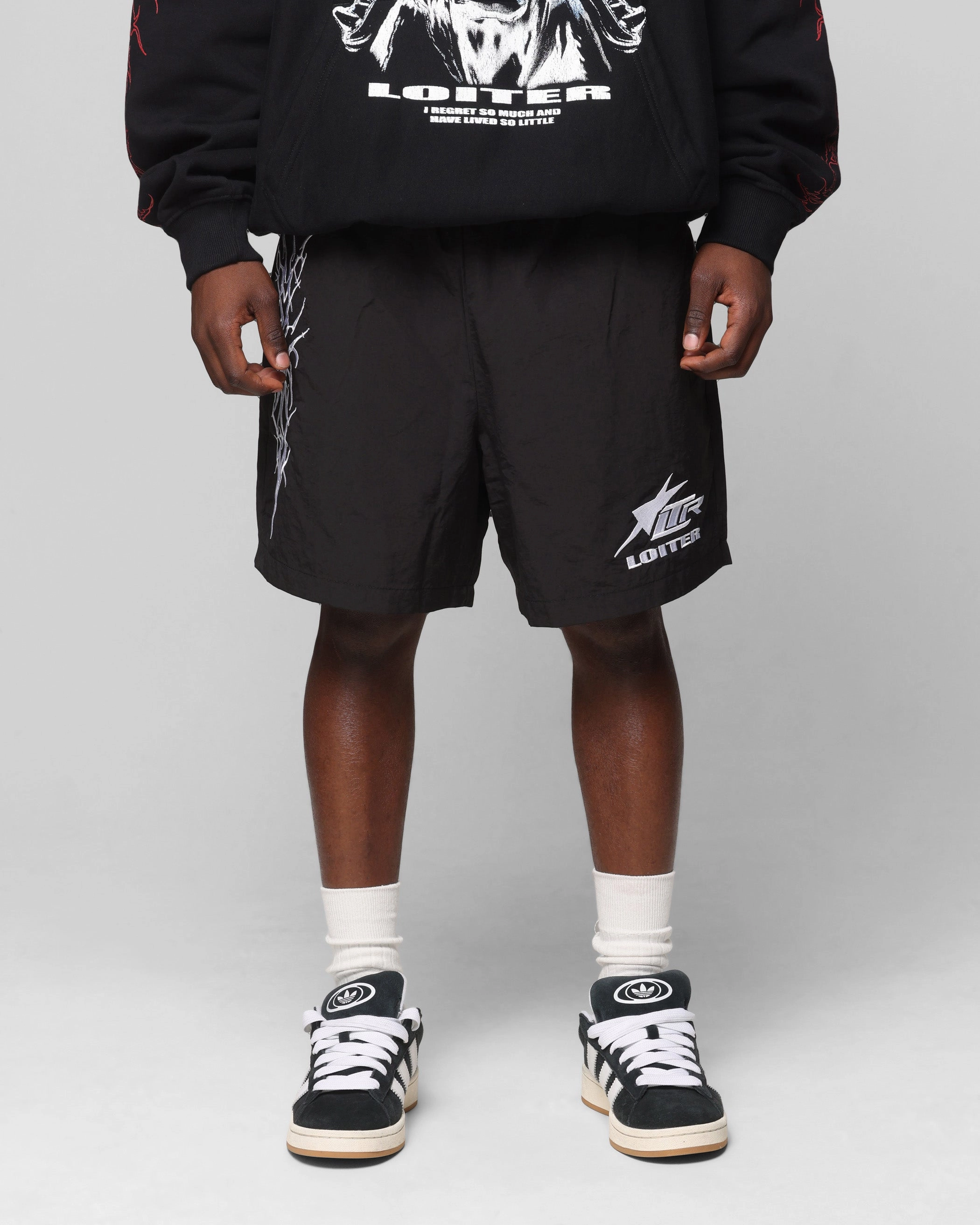 Chafe Free Edging Loiter Cyber Beach Shorts Black