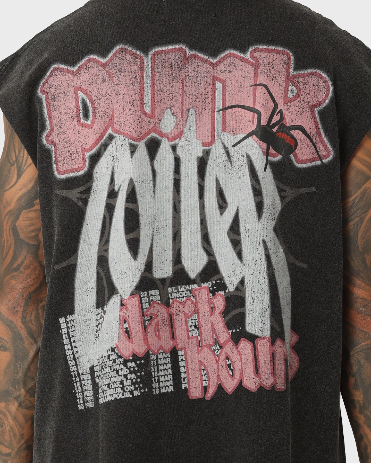 Loiter Dark Hours Oversized Vintage Muscle T-Shirt Vintage Black Trendy Fashion