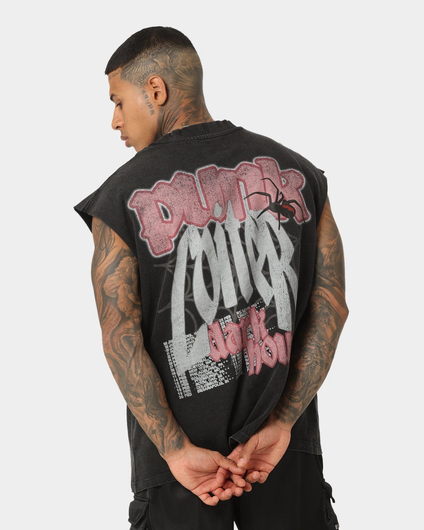 Loiter Dark Hours Oversized Vintage Muscle T-Shirt Vintage Black VintageWashEffect Essential Wear