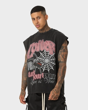 Easy Care Loiter Dark Hours Oversized Vintage Muscle T-Shirt Vintage Black