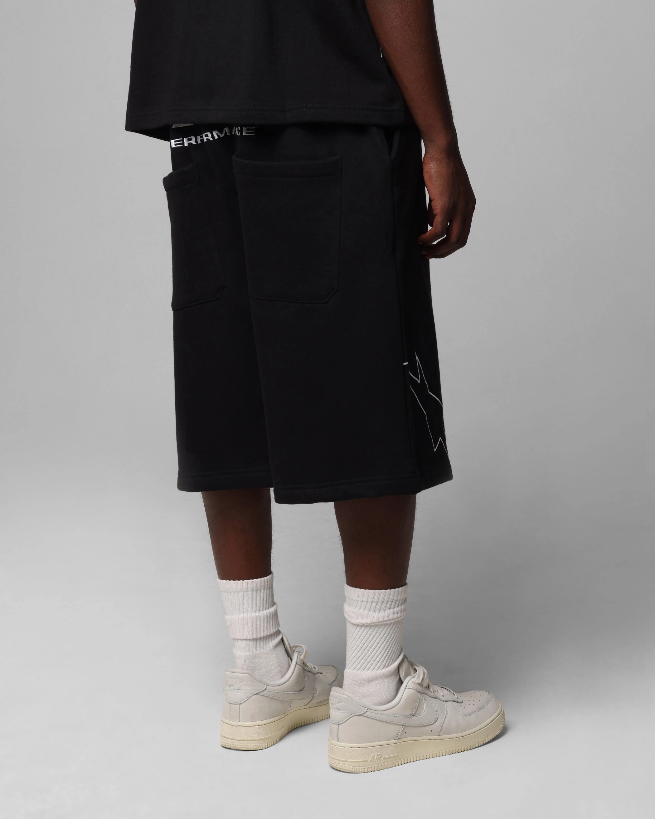 Loiter Dark Performance Fleece Shorts Black Durable Weave
