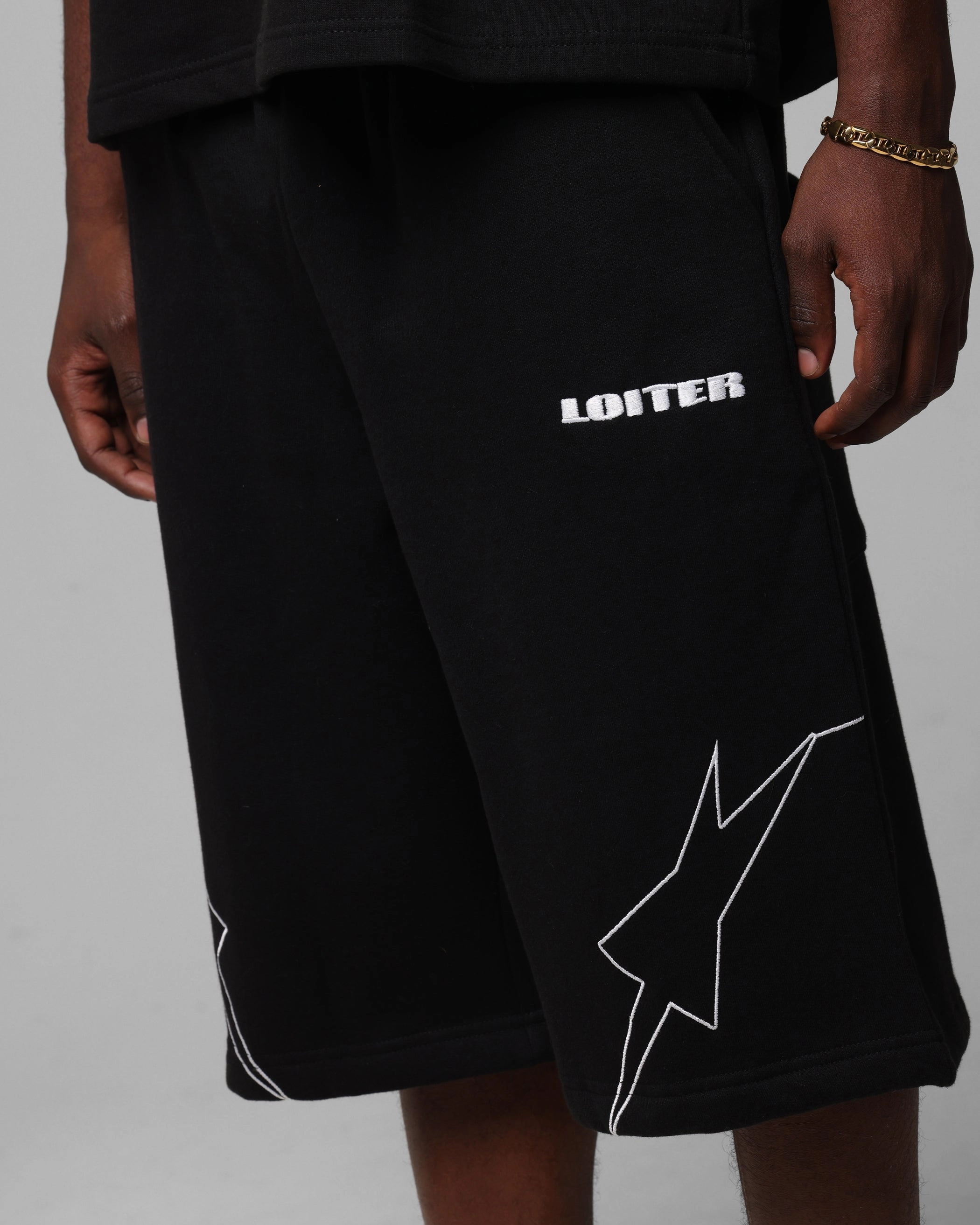 Loiter Dark Performance Fleece Shorts Black Anti - odor comfortable attire